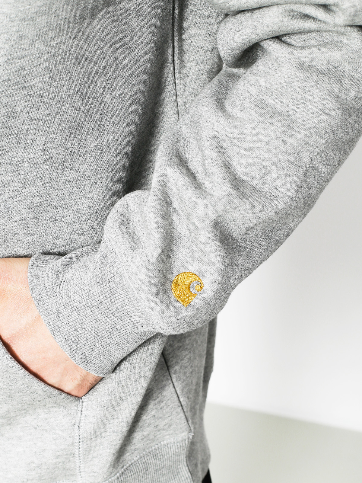 Bluza z kapturem Carhartt Chase HD (grey heather/gold)