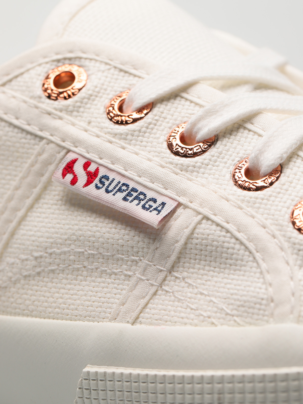 white superga with rose gold