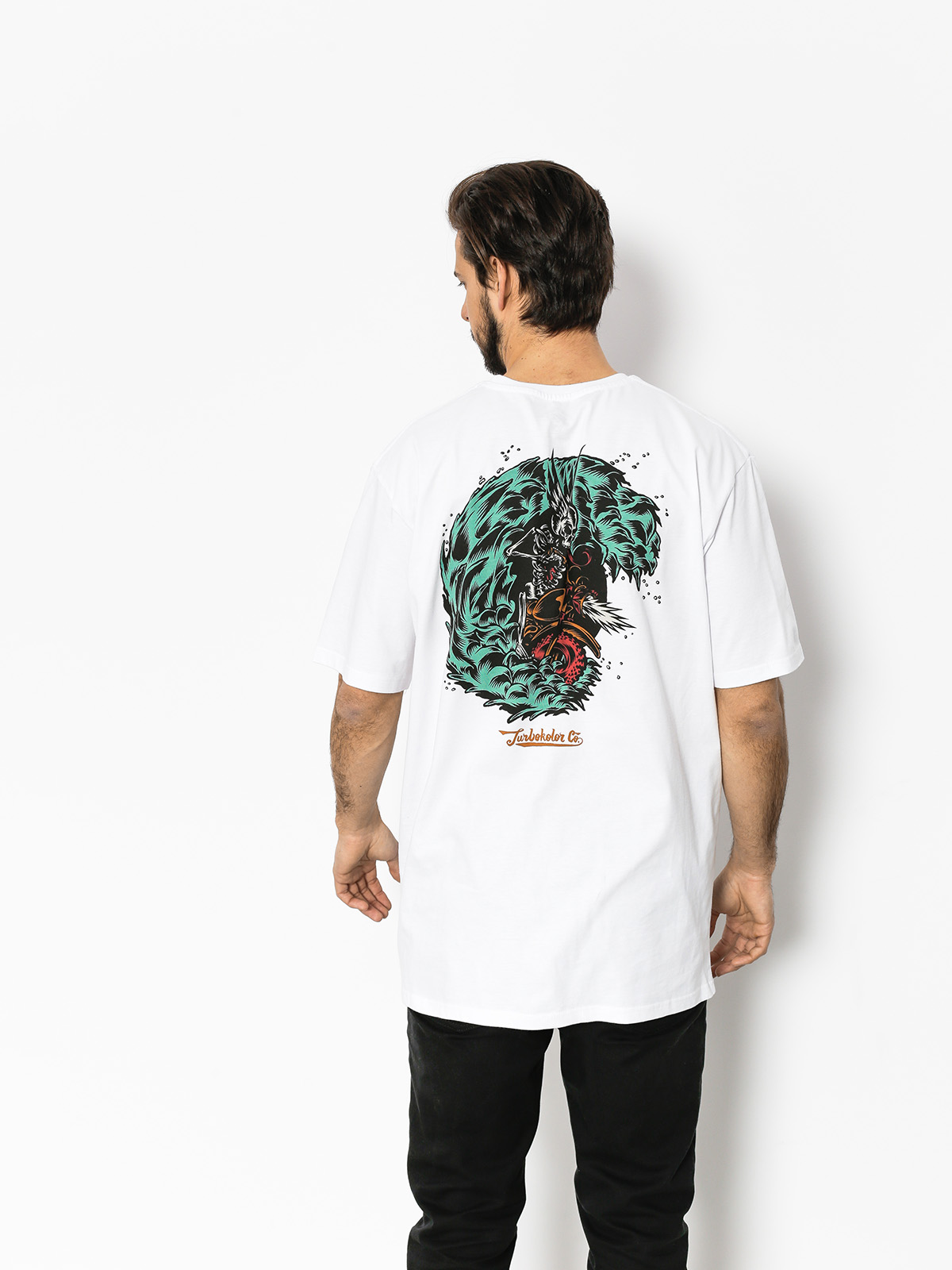 T-shirt Turbokolor Petrol (white)