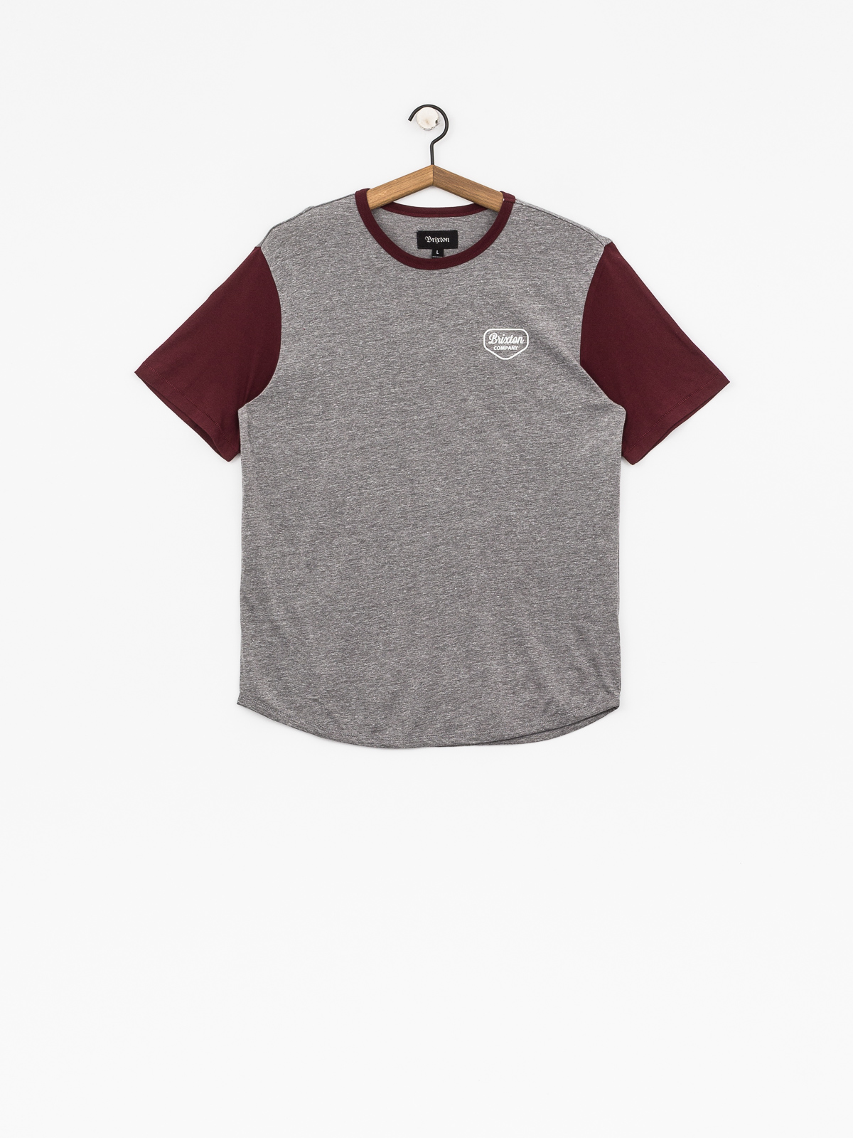 T-shirt Brixton Novato Knit (heather grey/maroon)