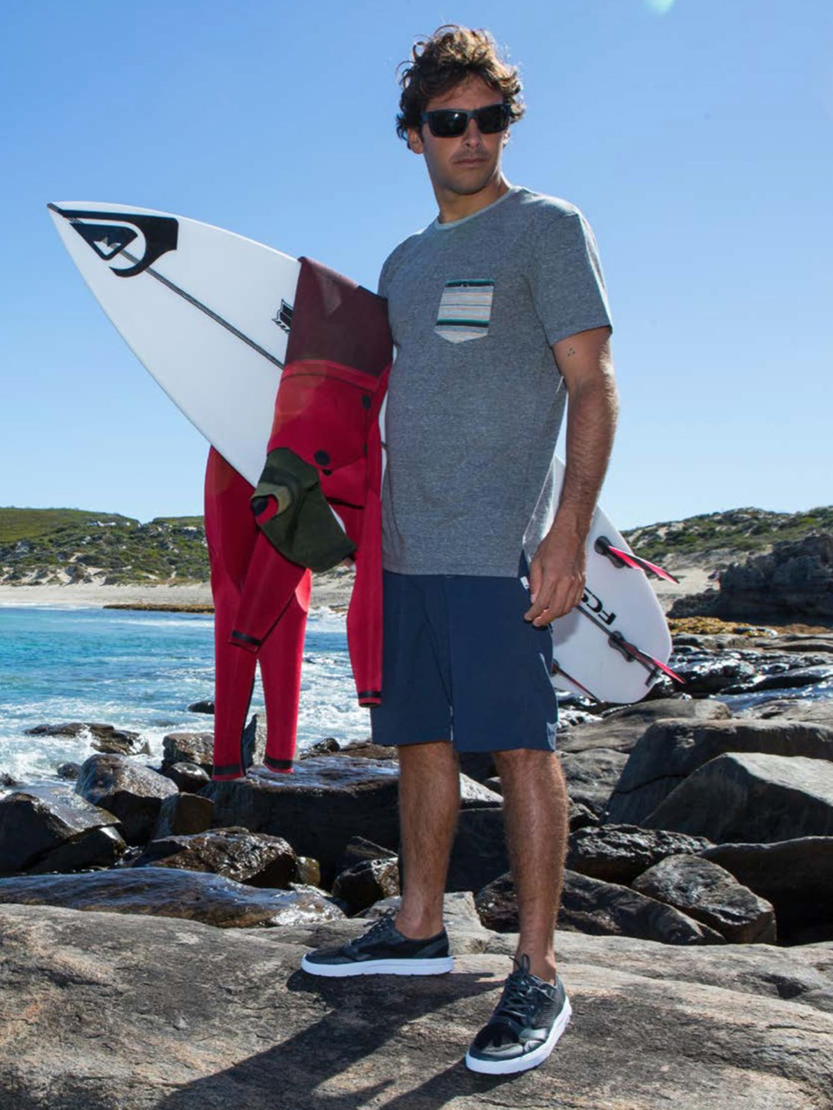 Okulary przeciwsłoneczne Quiksilver Hideout Plz (matte black/green p)