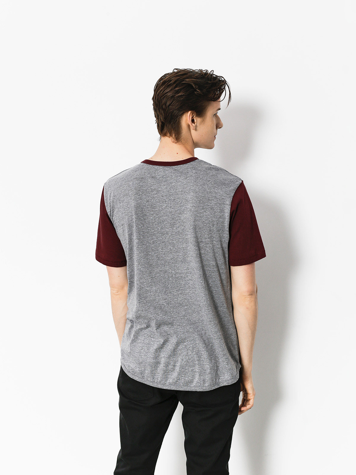 T-shirt Brixton Novato Knit (heather grey/maroon)
