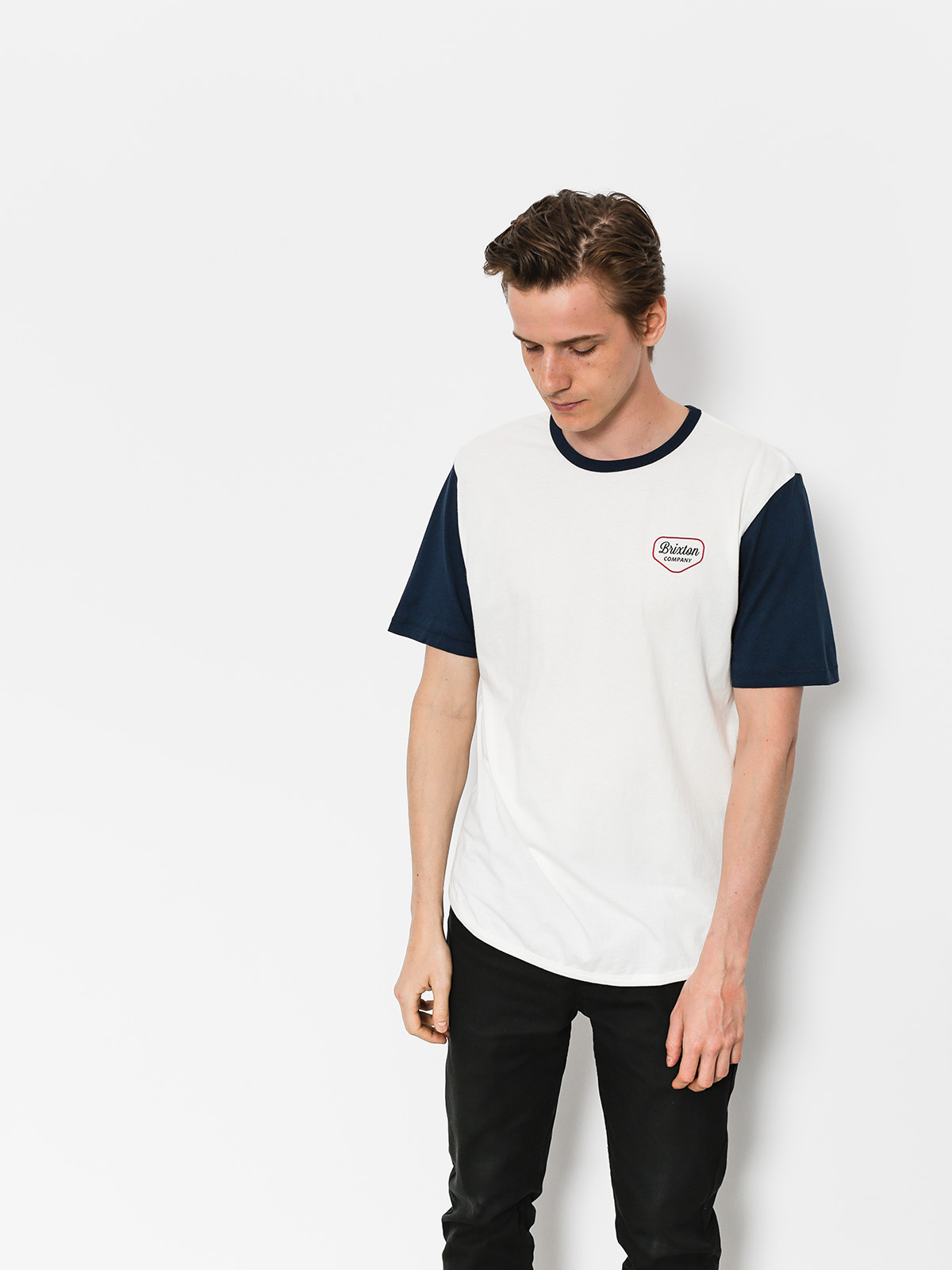 T-shirt Brixton Novato Knit (off white/navy)