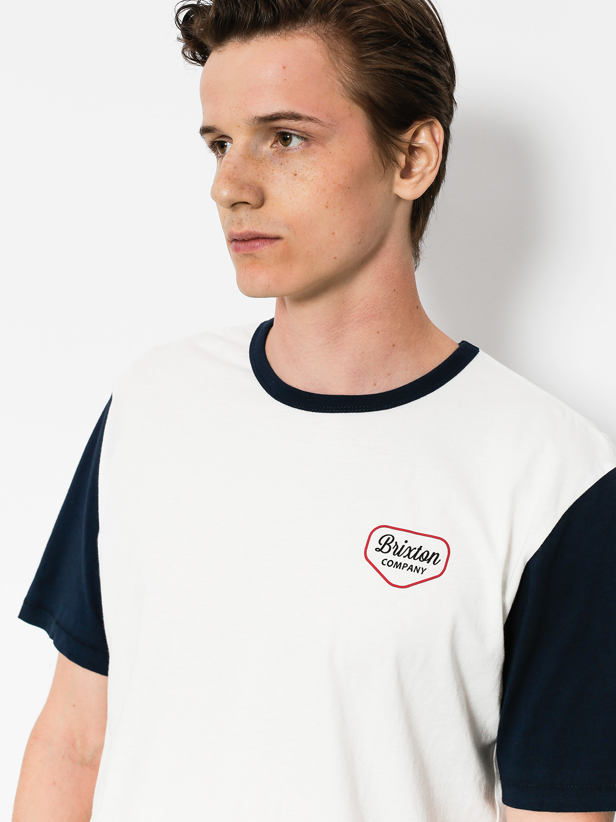 T-shirt Brixton Novato Knit (off white/navy)