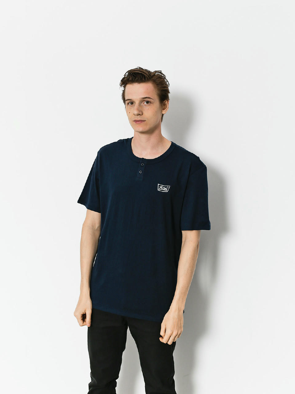 T-shirt Brixton Stith Henley (navy)