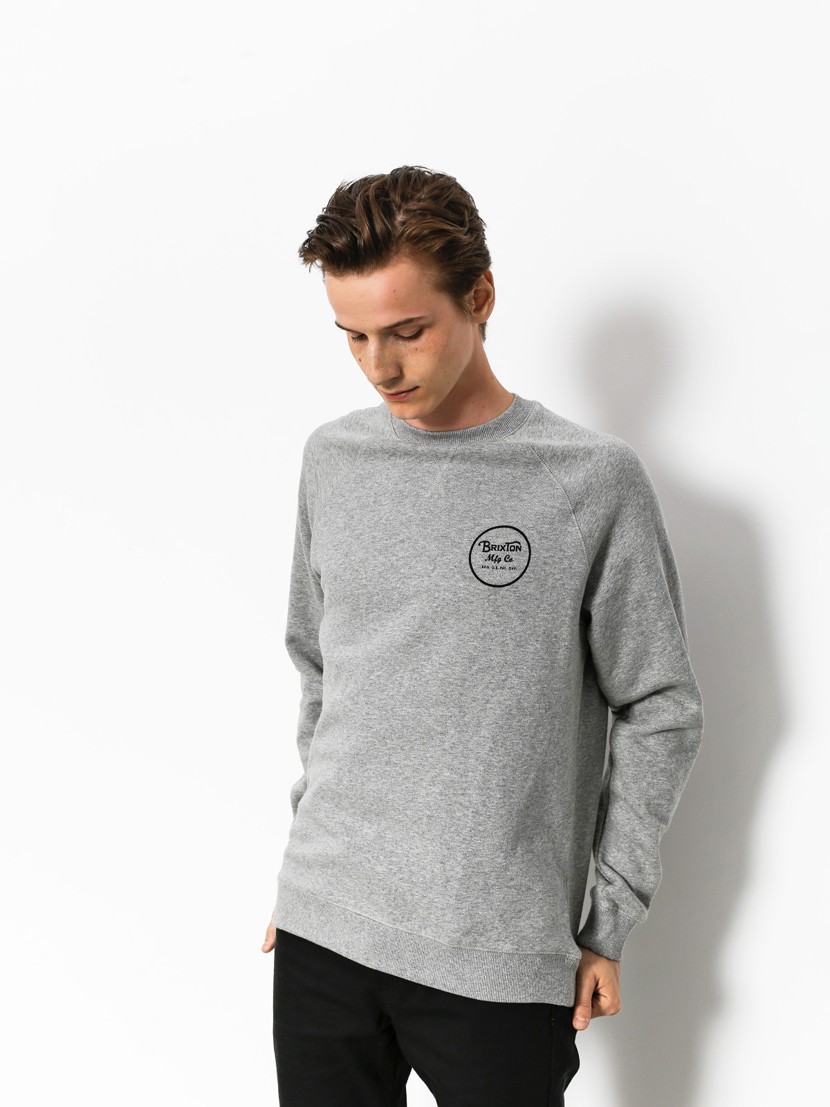 Bluza Brixton Wheeler III Eu Crew (heather grey)