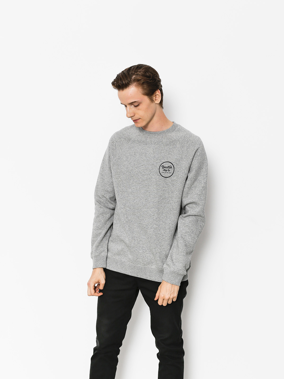 Bluza Brixton Wheeler III Eu Crew (heather grey)