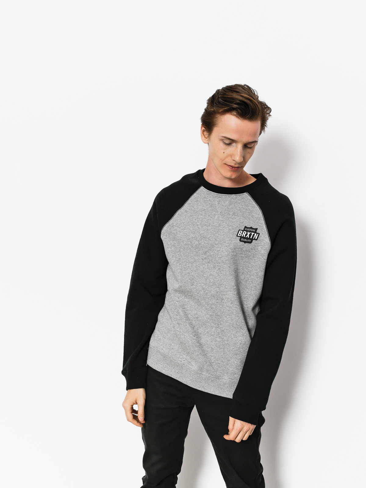 Bluza Brixton Garth Intl Crew (heather grey/black)