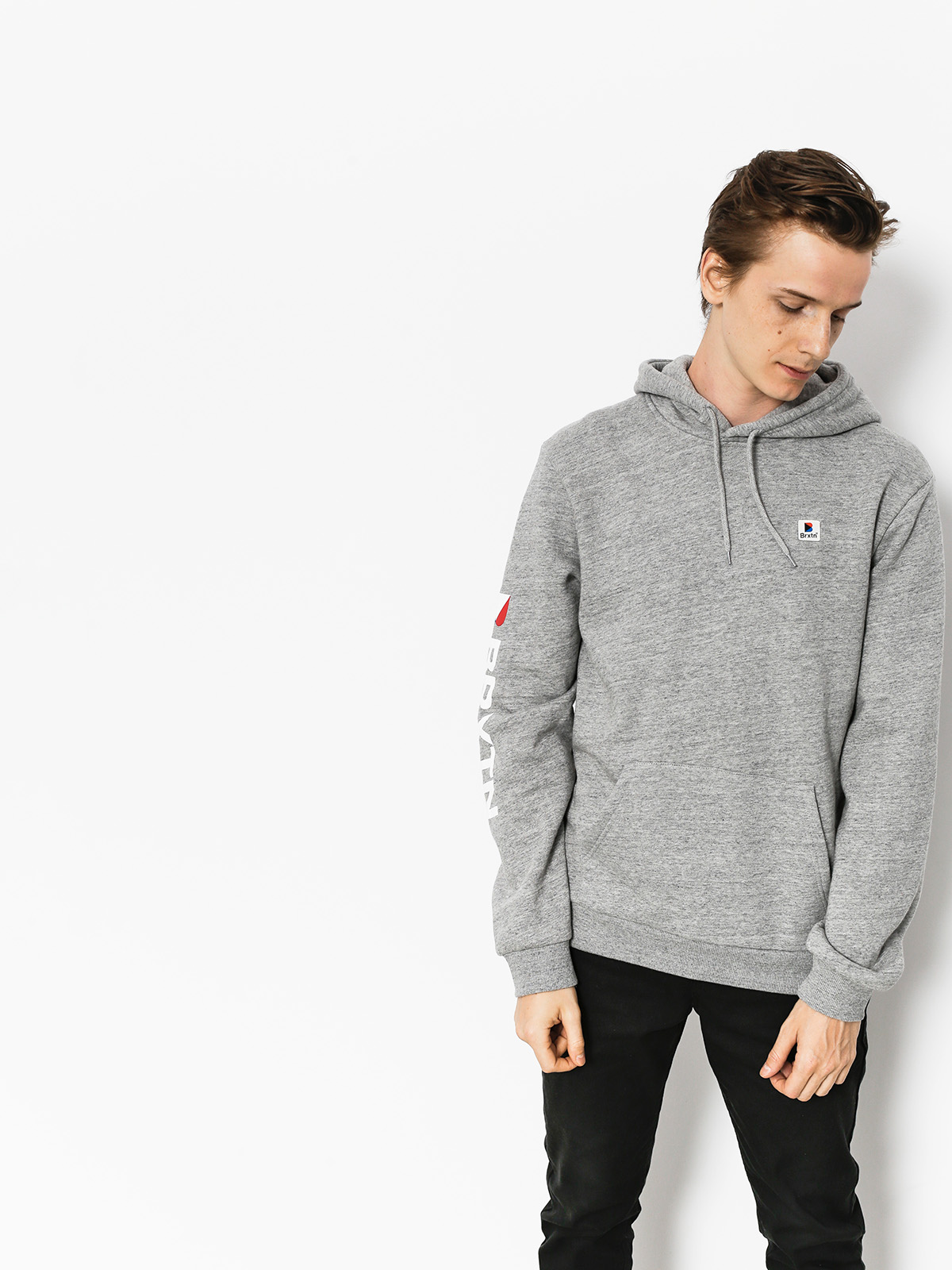 Bluza z kapturem Brixton Stowell Intl HD (heather grey)