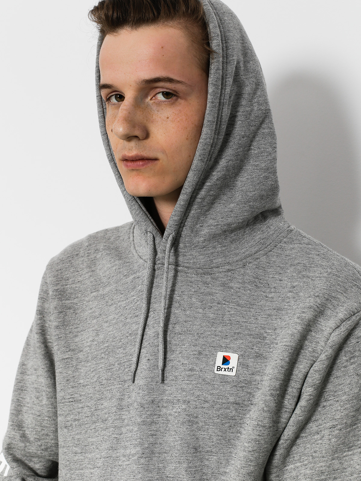 Bluza z kapturem Brixton Stowell Intl HD (heather grey)