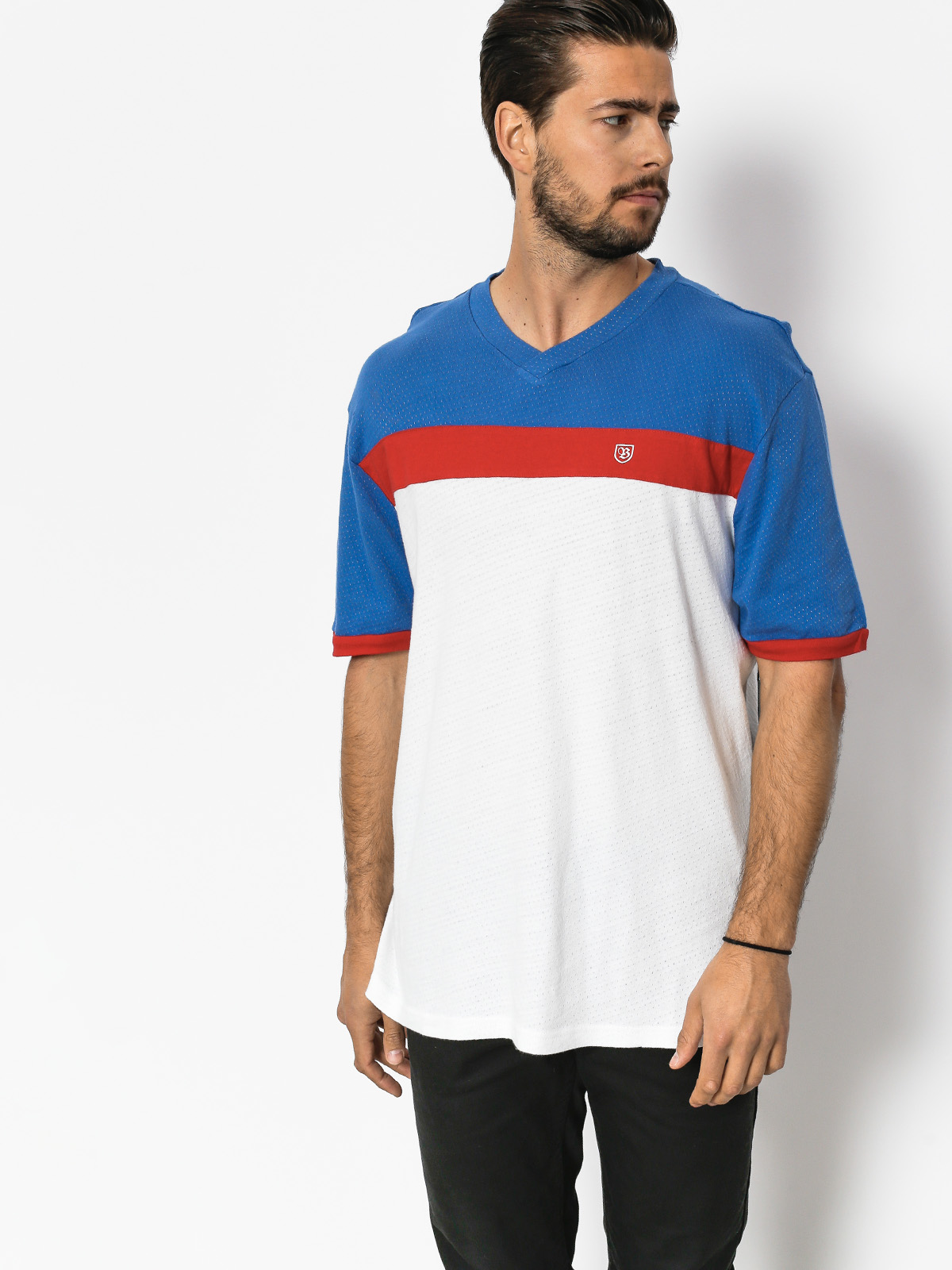T-shirt Brixton Substance Knit (white/royal)