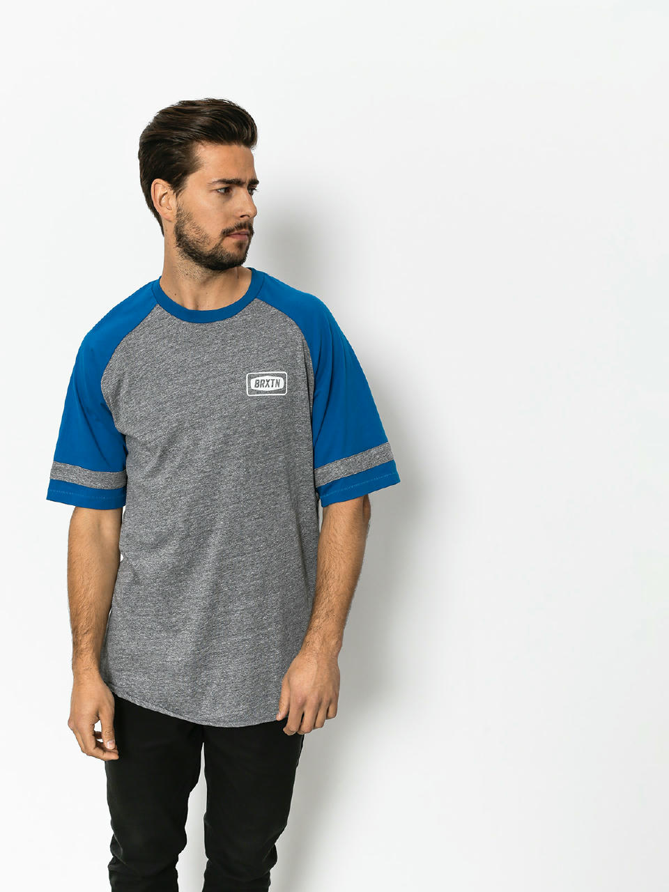 T-shirt Brixton Rockford Baseball (heather grey/royal)