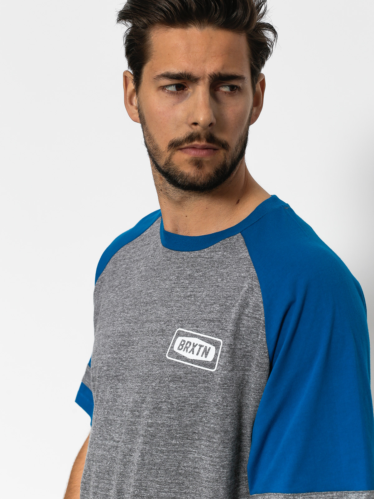 T-shirt Brixton Rockford Baseball (heather grey/royal)