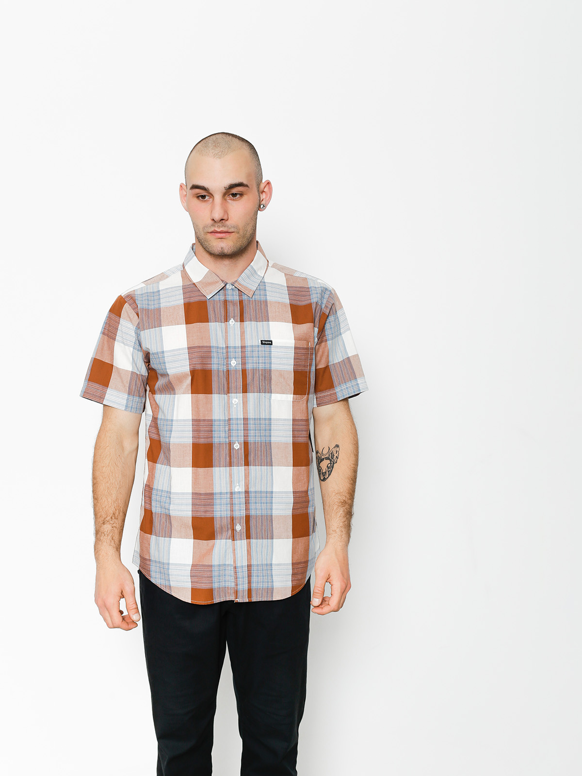 Koszula Brixton Charter Wvn (brown/cream)