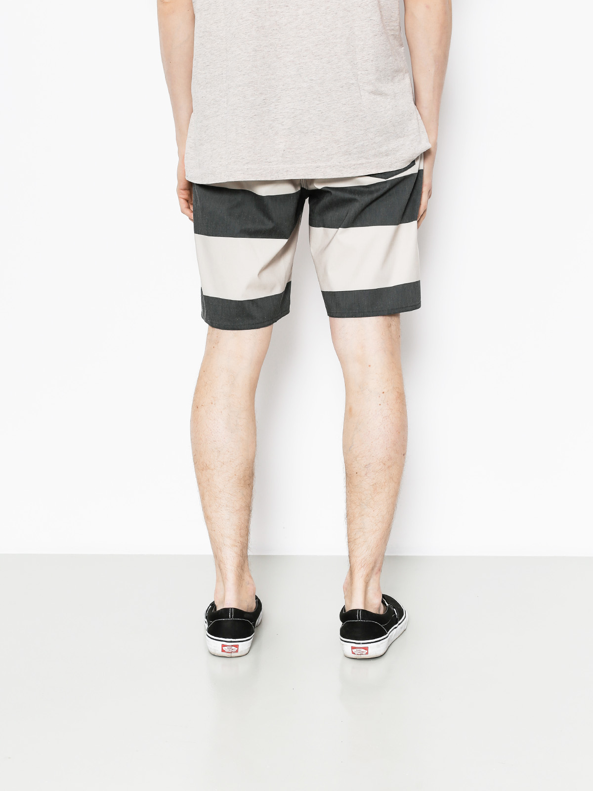 Boardshorty Brixton Barge Stripe Trunk (washed black/bone)