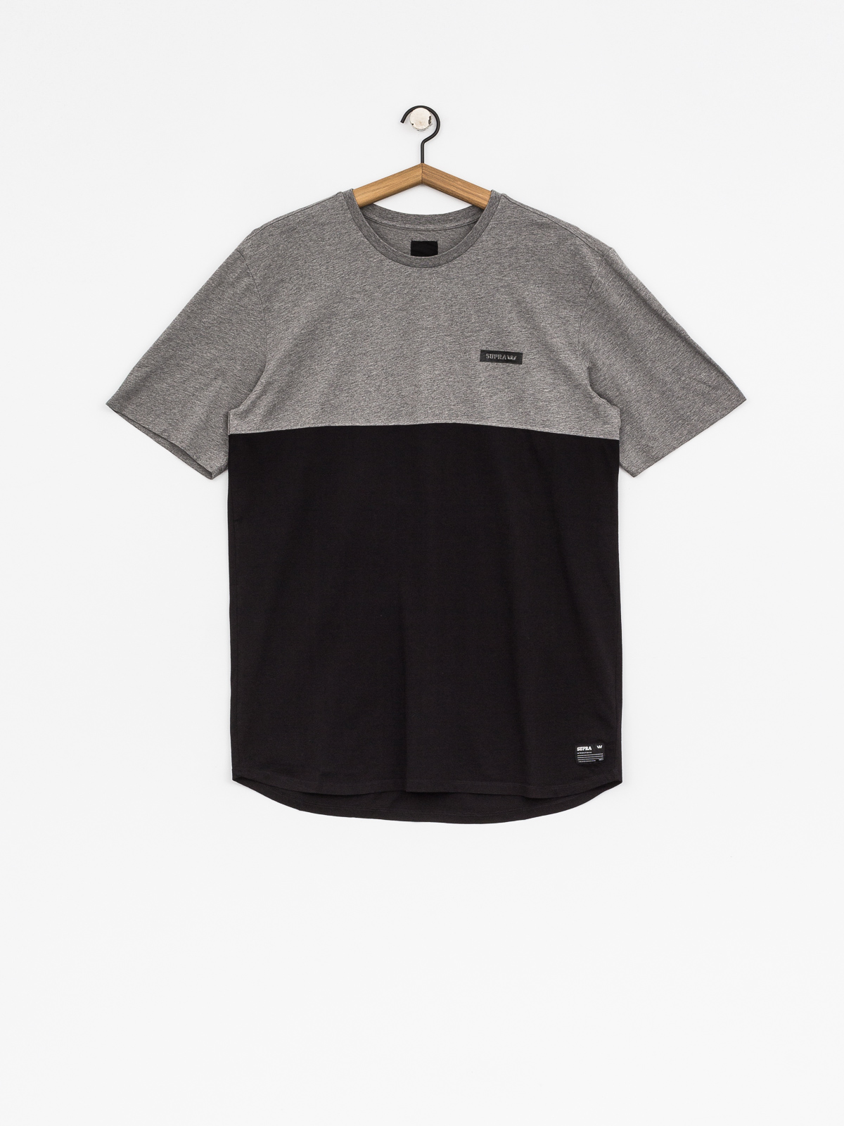 T-shirt Supra Block Crew (heather grey/black)