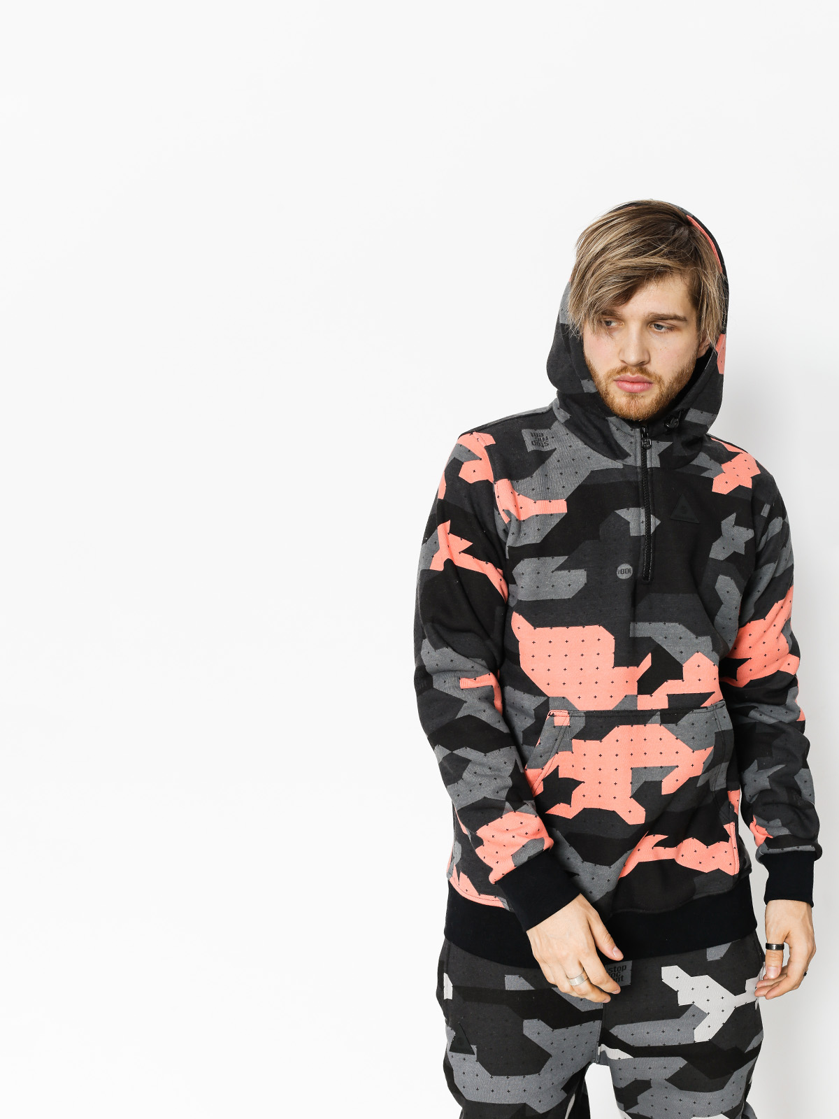Bluza z kapturem Stoprocent Camo (coral)