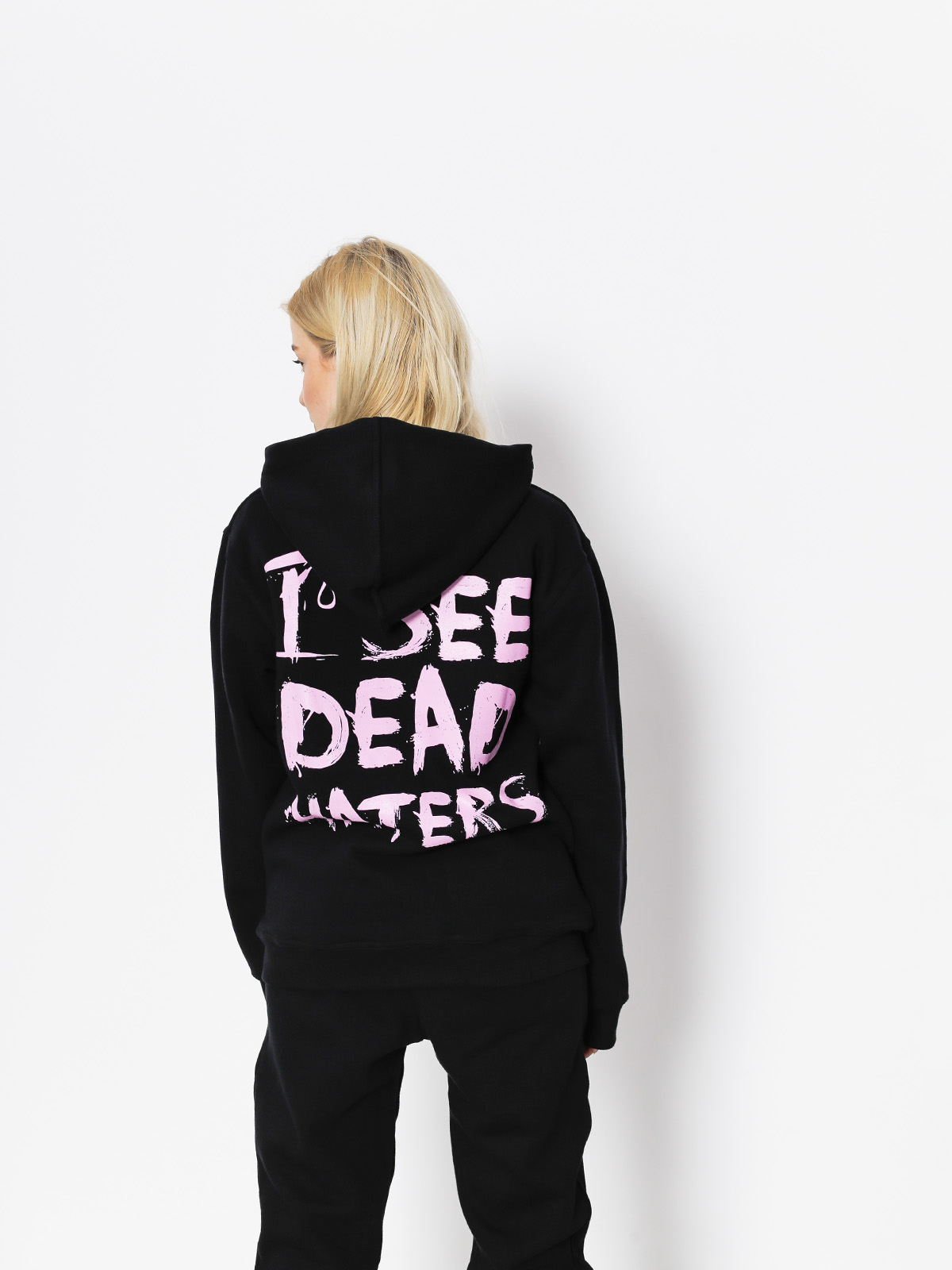 Bluza z kapturem Diamante Wear I See Dead Haters HD Wmn (black/pink)