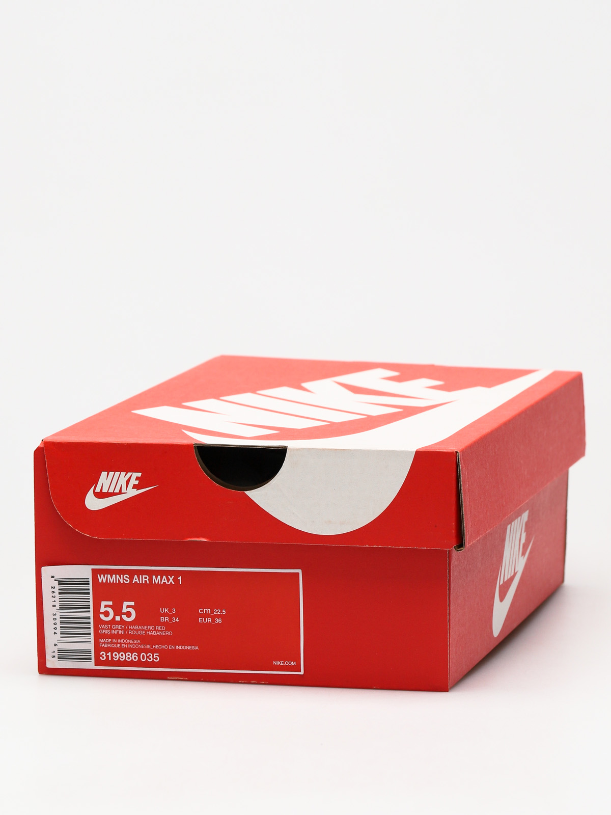 Buty Nike Air Max 1 Wmn (vast grey/habanero red)
