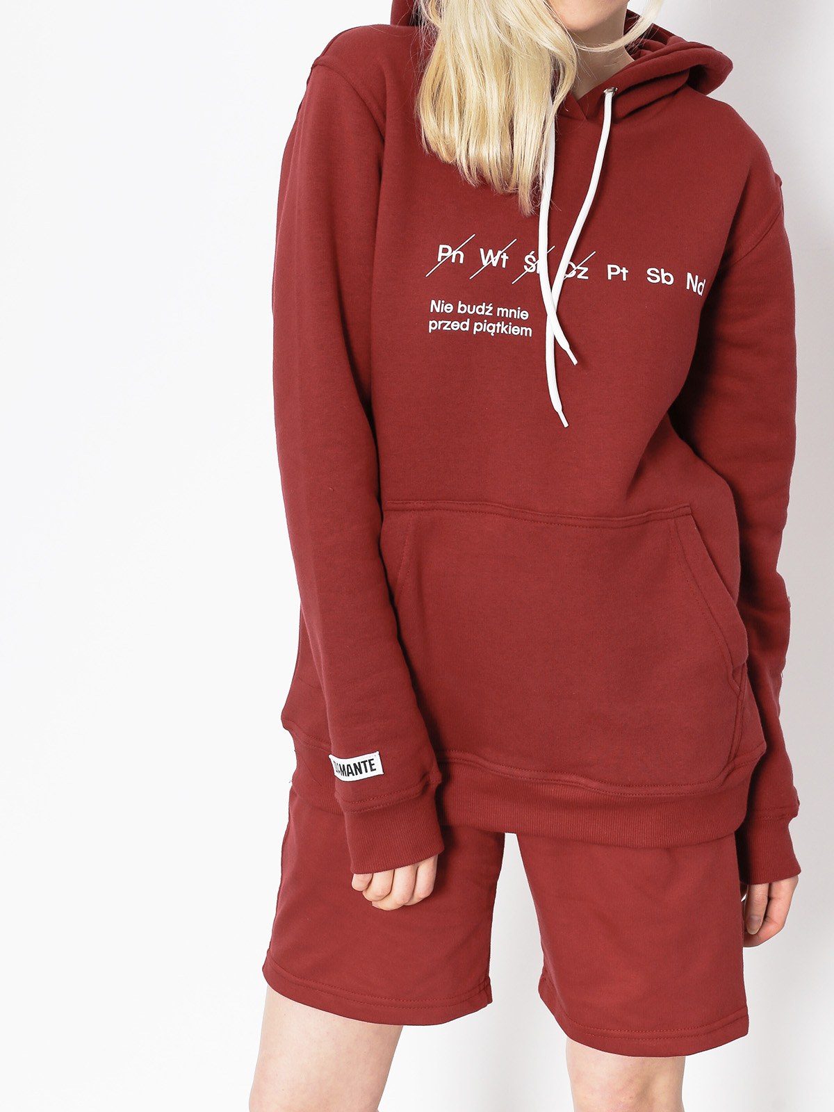 Bluza z kapturem Diamante Wear Nie Budź Mnie HD Wmn (burgundy)