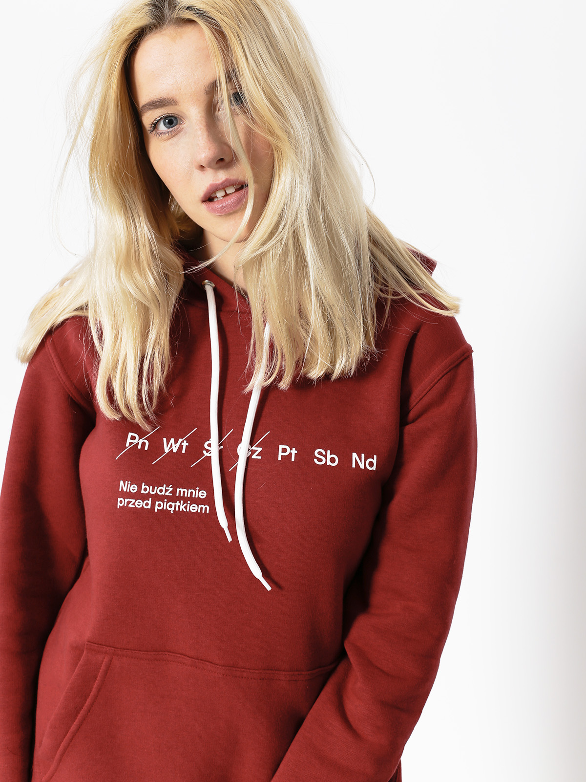 Bluza z kapturem Diamante Wear Nie Budź Mnie HD Wmn (burgundy)