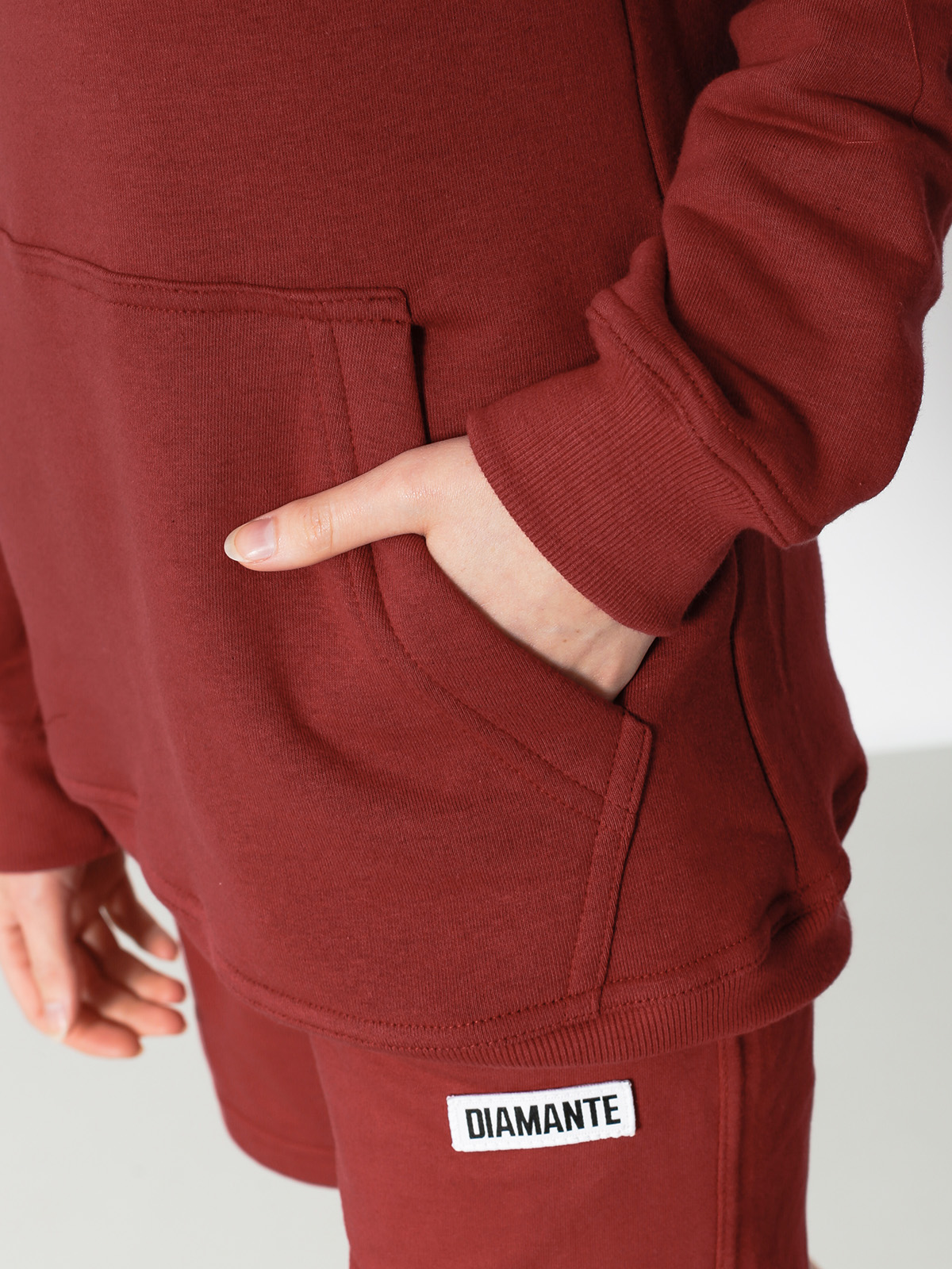 Bluza z kapturem Diamante Wear Nie Budź Mnie HD Wmn (burgundy)