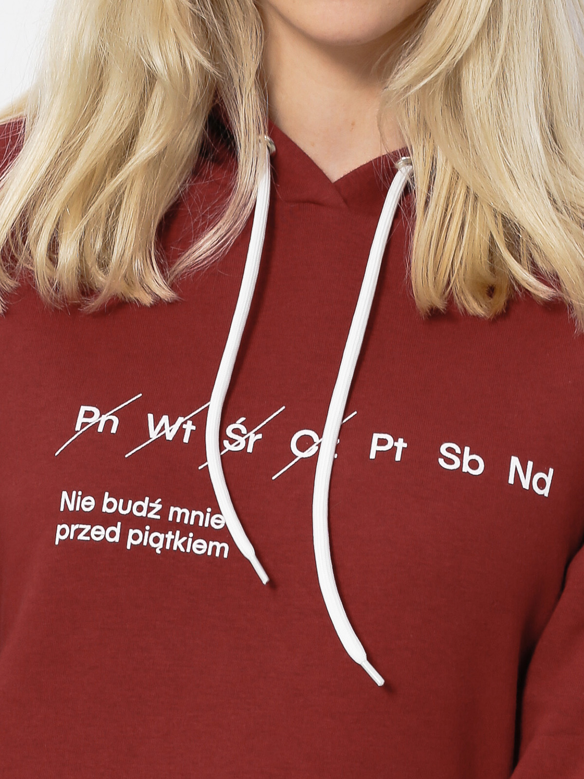 Bluza z kapturem Diamante Wear Nie Budź Mnie HD Wmn (burgundy)