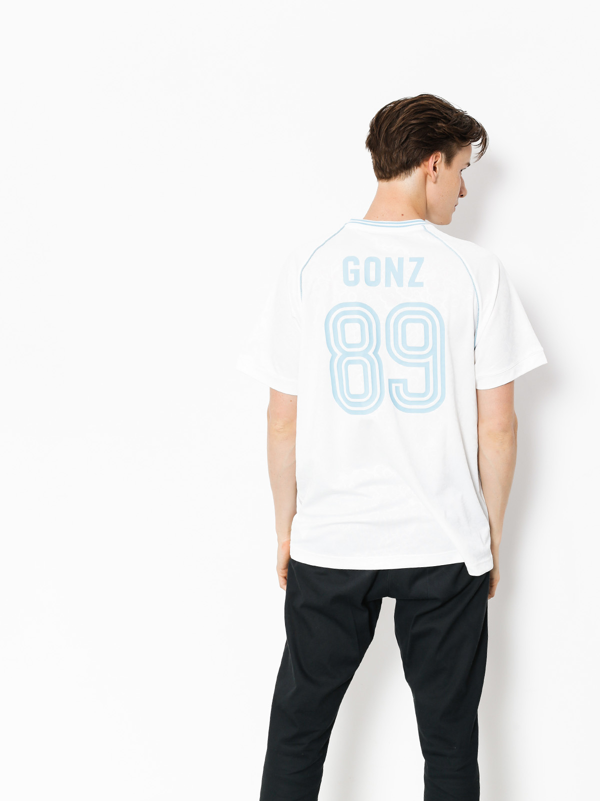 T-shirt adidas Krooked Jrsy (white/clear blue)