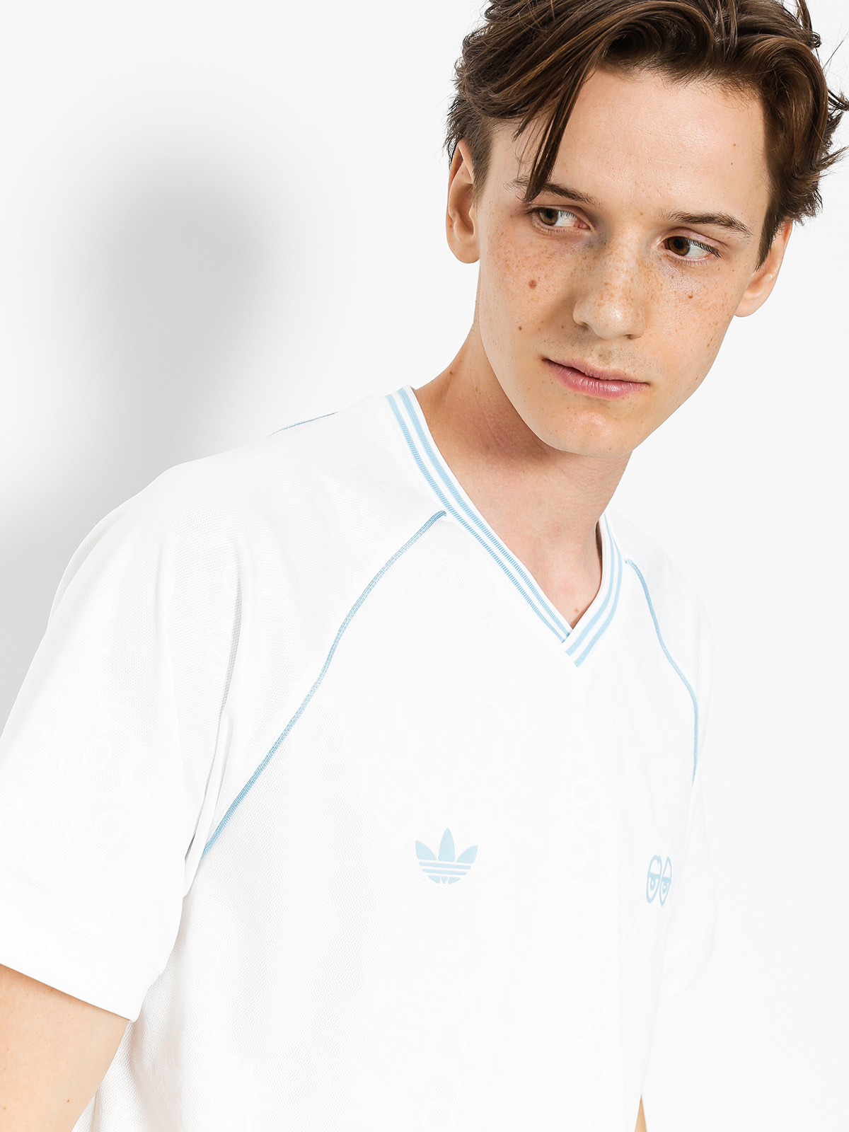 T-shirt adidas Krooked Jrsy (white/clear blue)