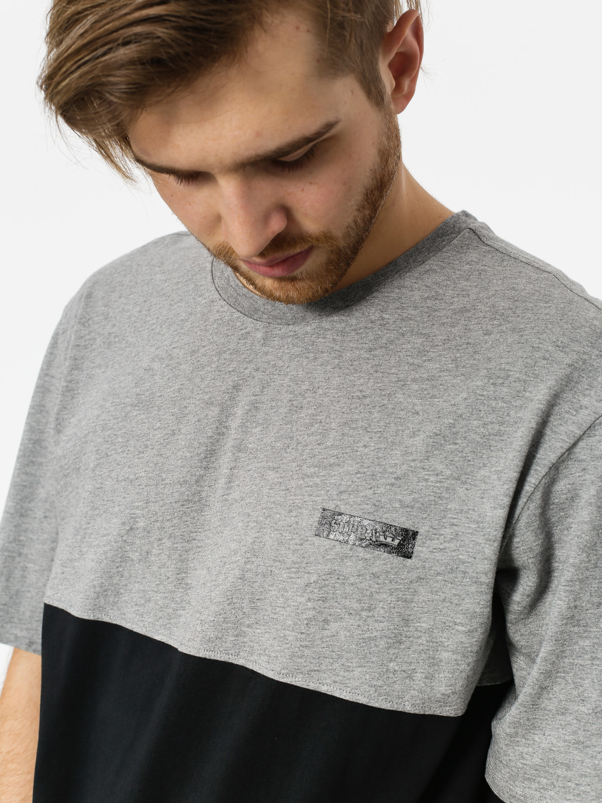 T-shirt Supra Block Crew (heather grey/black)