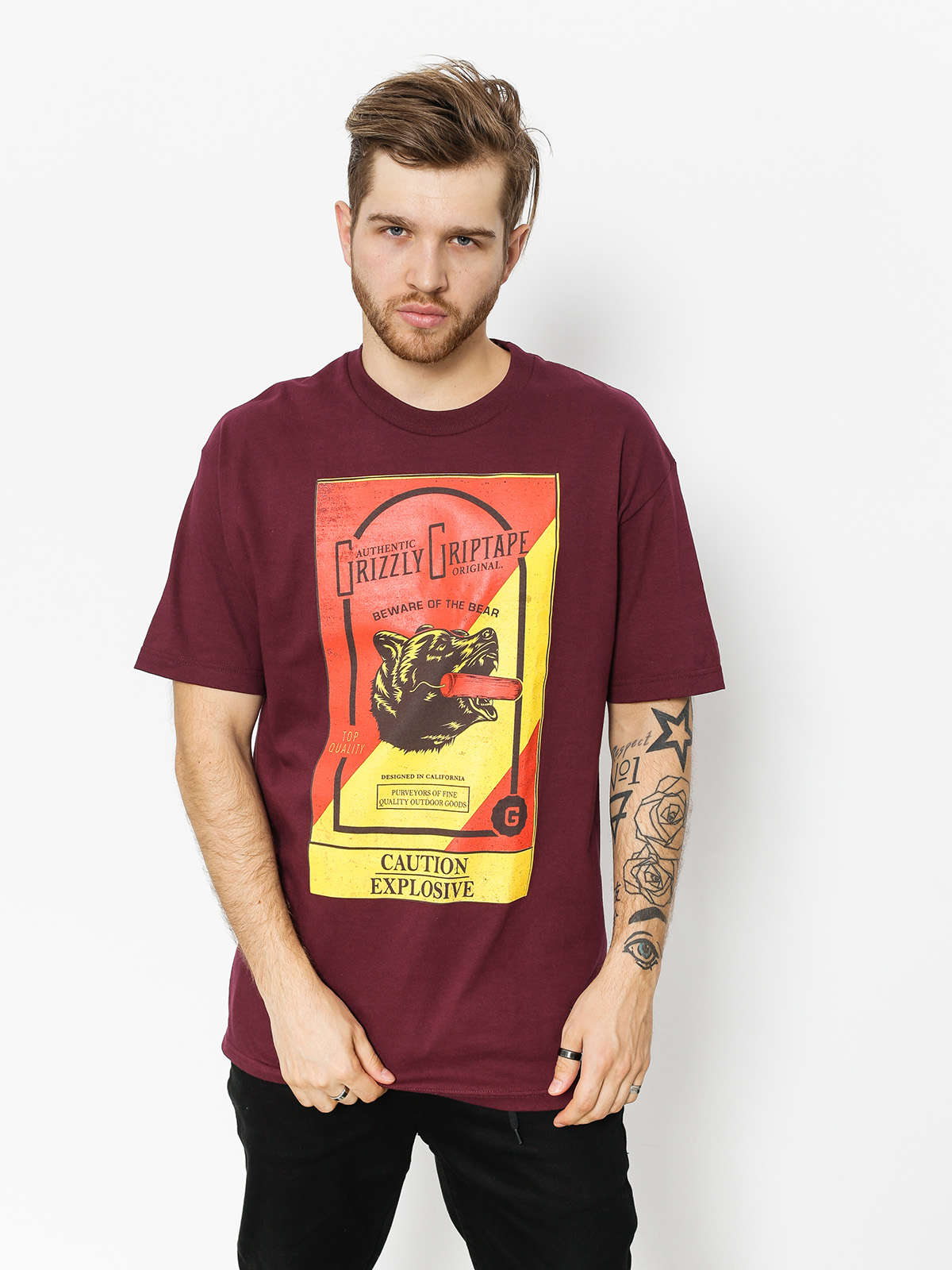 T-shirt Grizzly Griptape Explosive (burgundy)