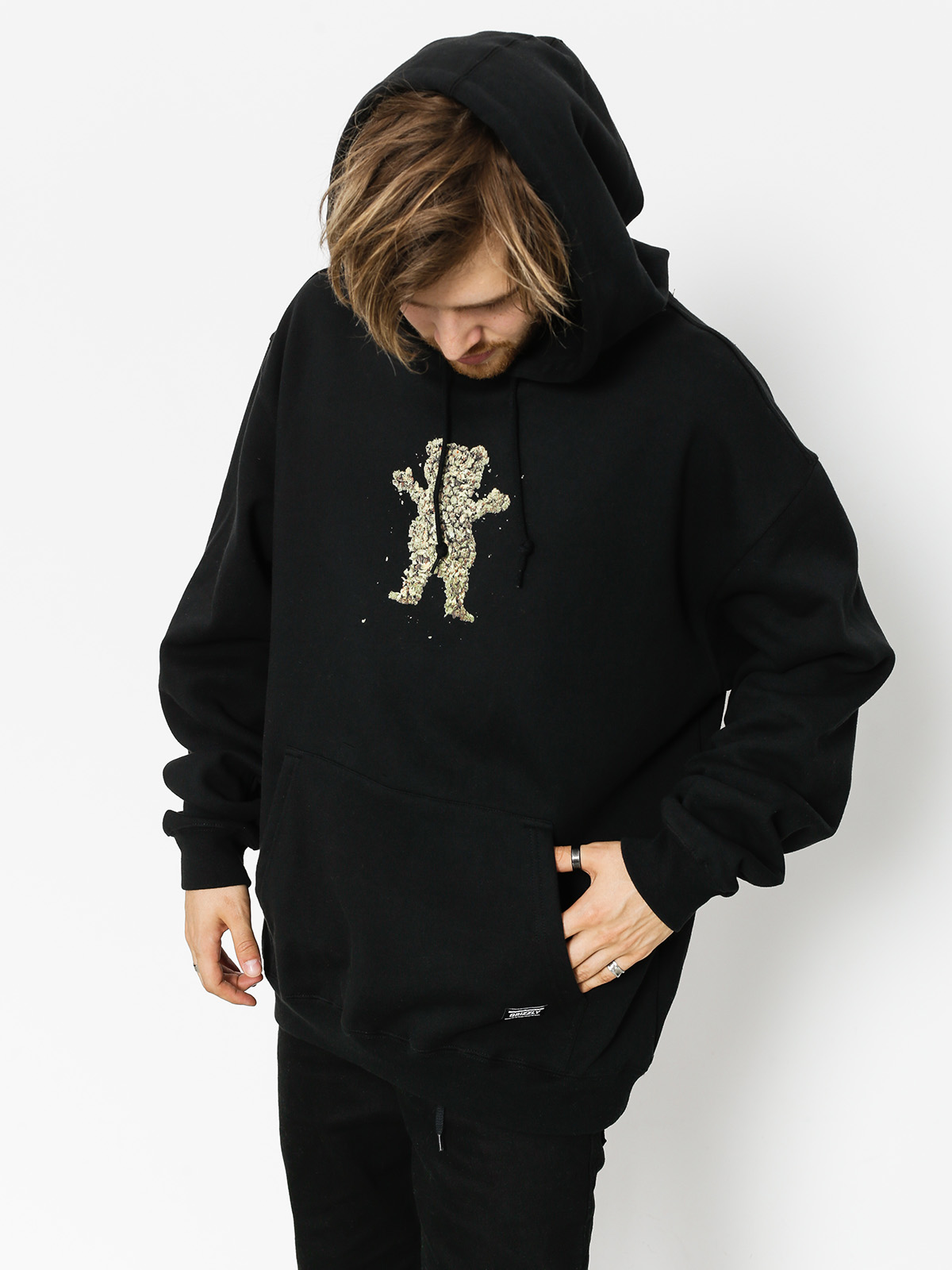 Bluza z kapturem Grizzly Griptape Roll Up HD (black)