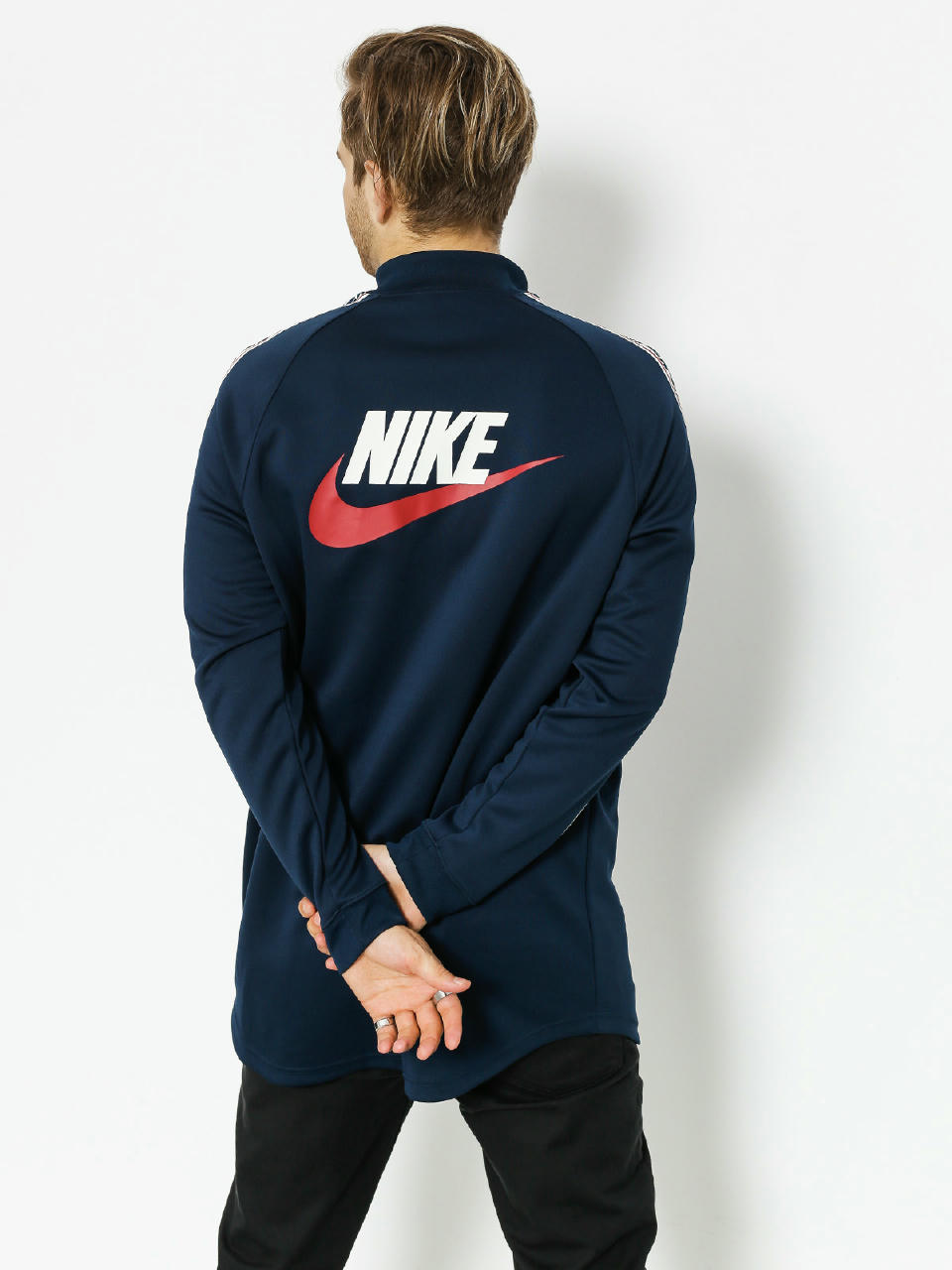 Kurtka Nike Taped Track Jkt Poly (obsidian/gym red/sail)