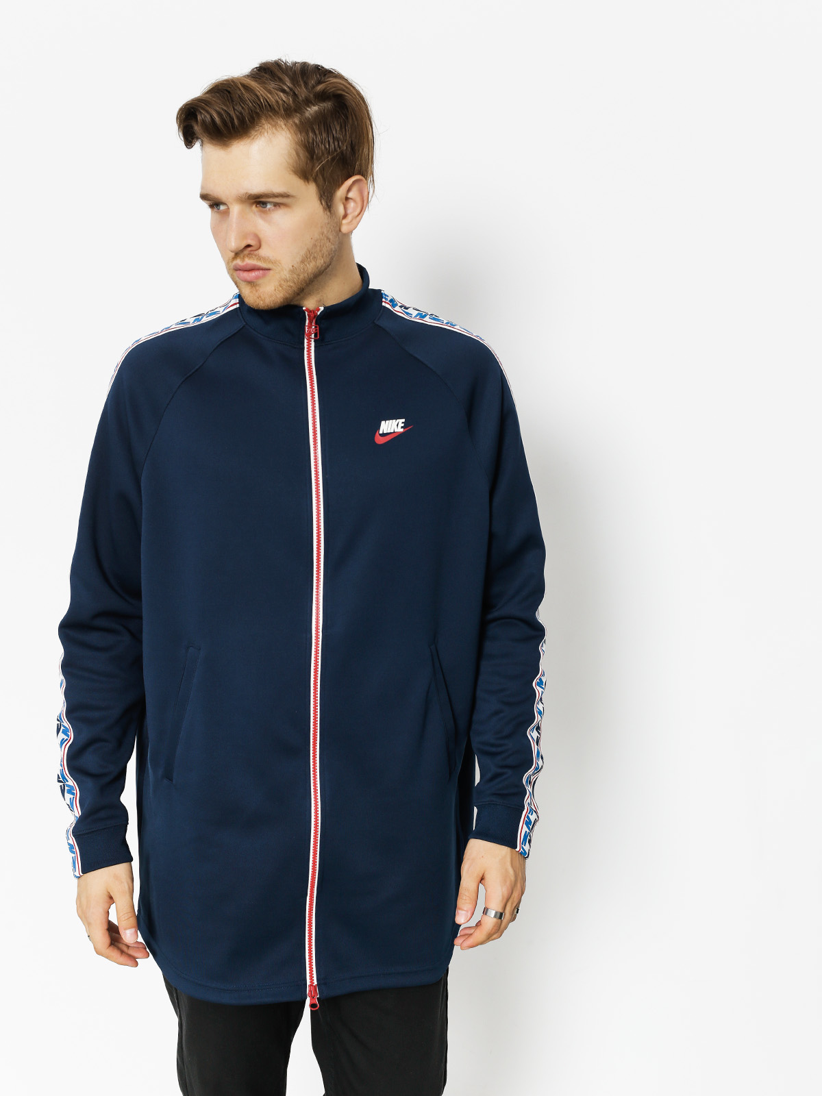 Kurtka Nike Taped Track Jkt Poly (obsidian/gym red/sail)