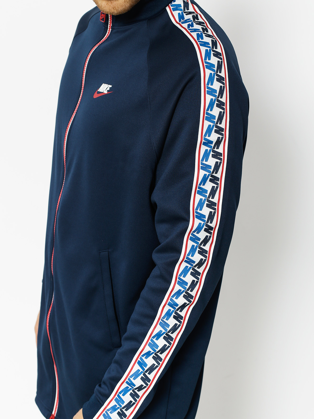 Kurtka Nike Taped Track Jkt Poly (obsidian/gym red/sail)