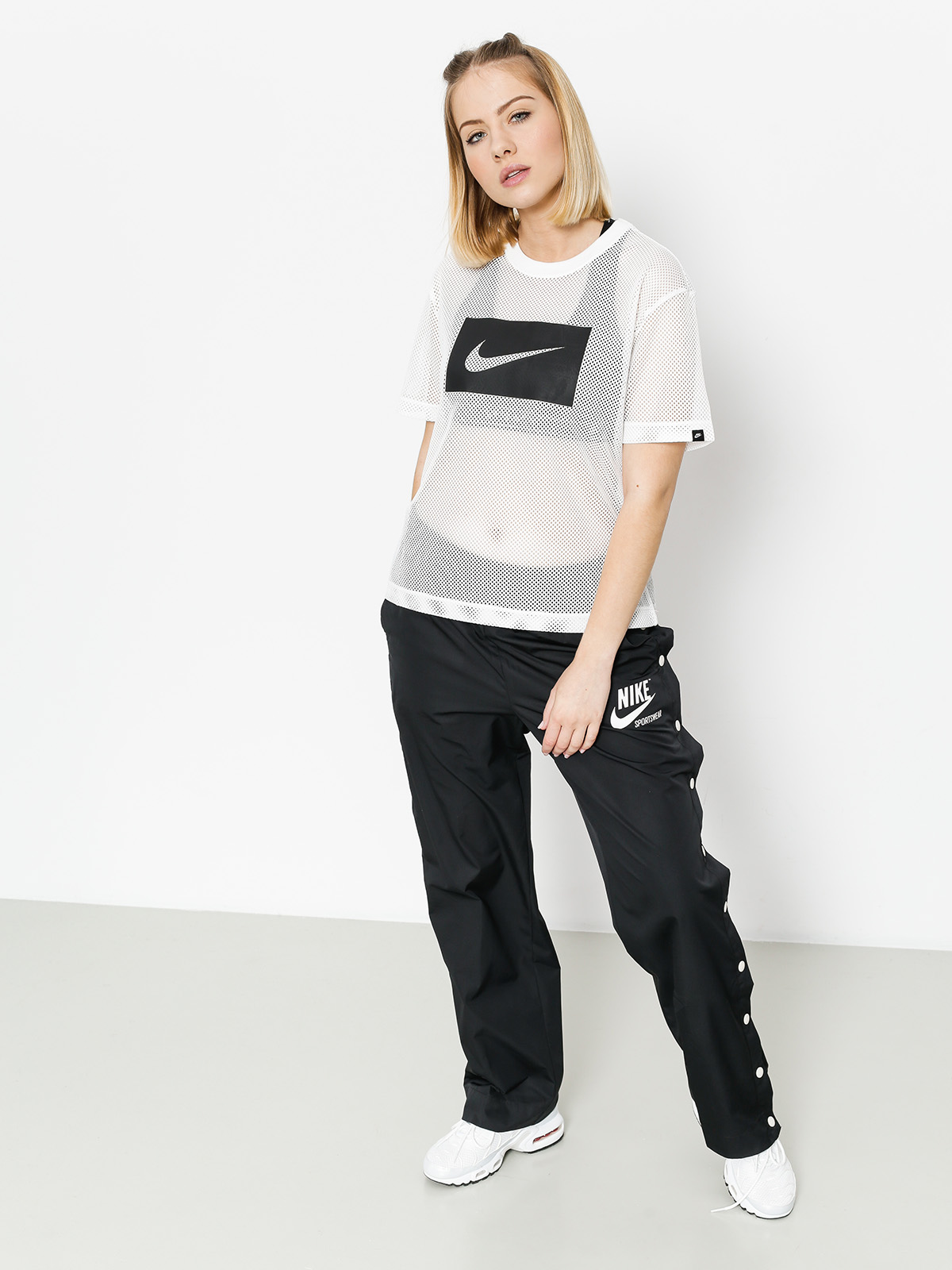 T-shirt Nike Top Swsh Mesh Wmn (white/black)
