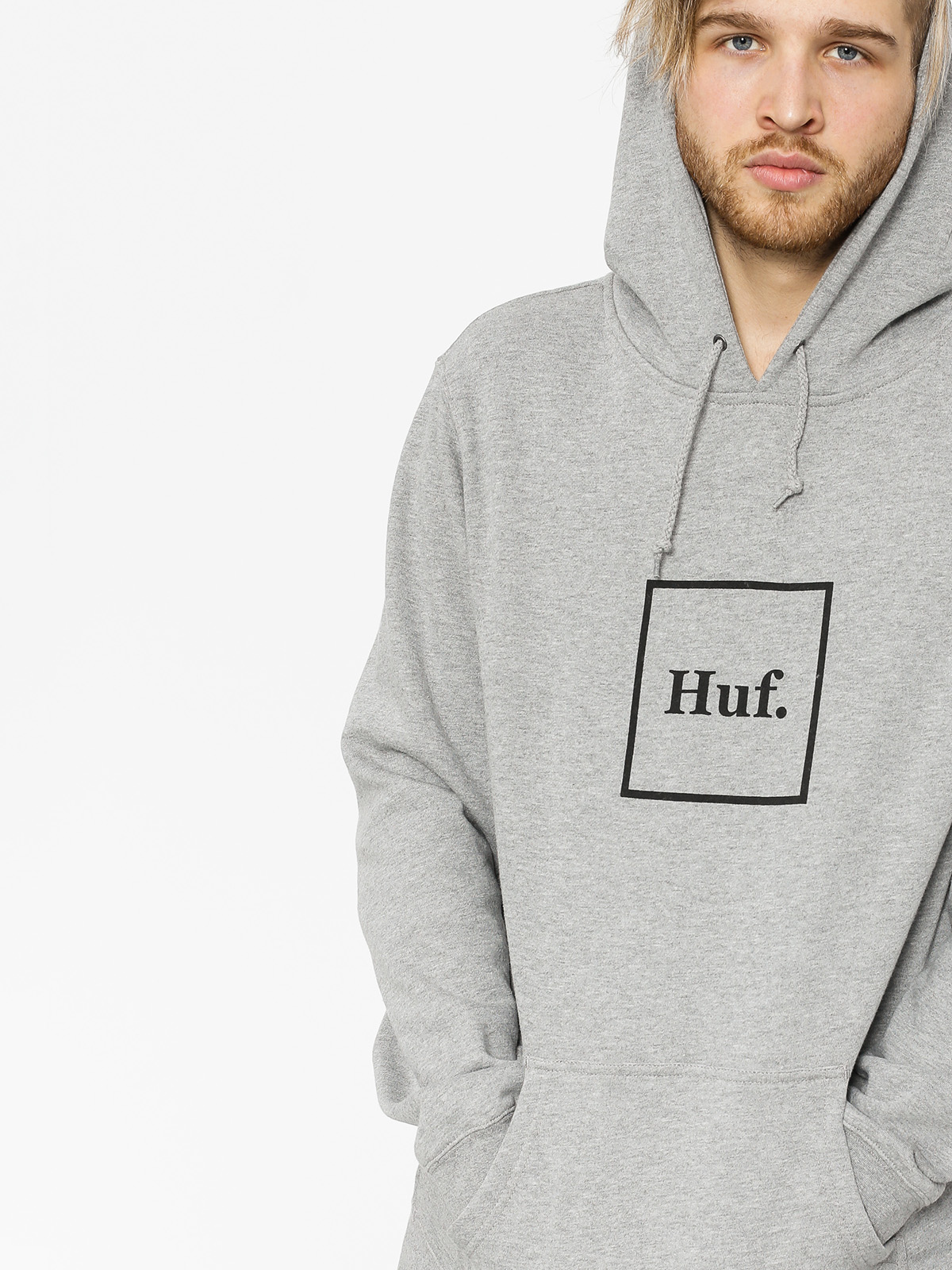 Bluza z kapturem HUF Box Logo HD (grey heather)