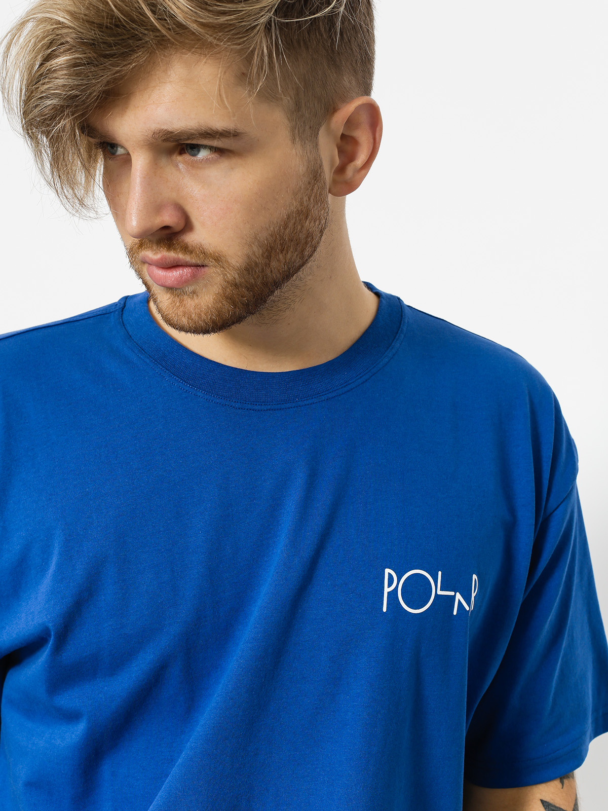 T-shirt Polar Skate Script Logo (80s blue)