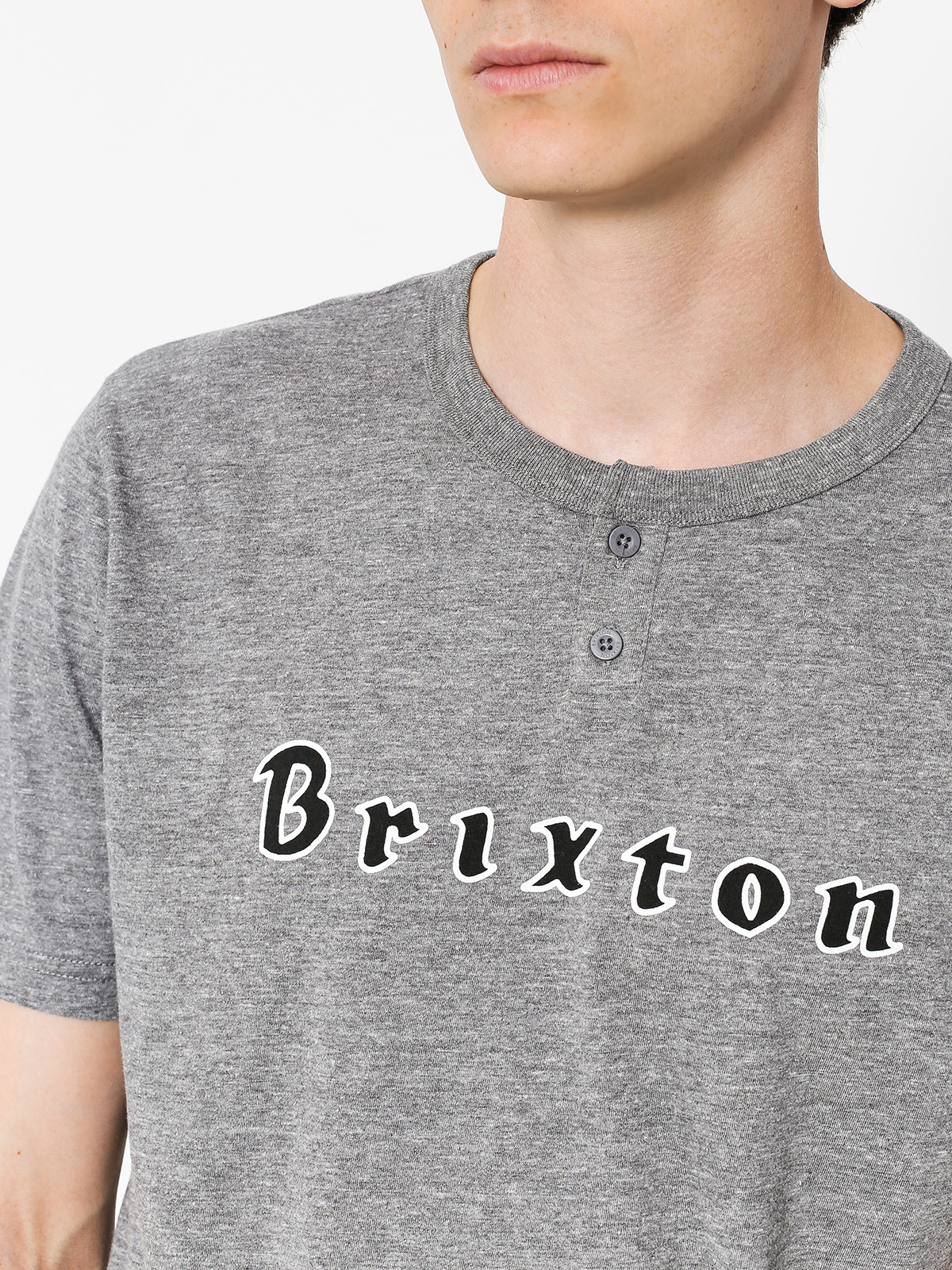 T-shirt Brixton Proxy Henley (heather grey)