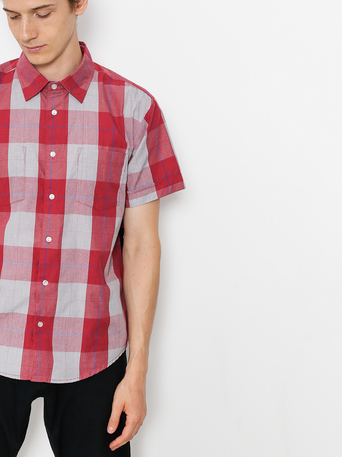 T-shirt Brixton Branson Wvn (red/grey)