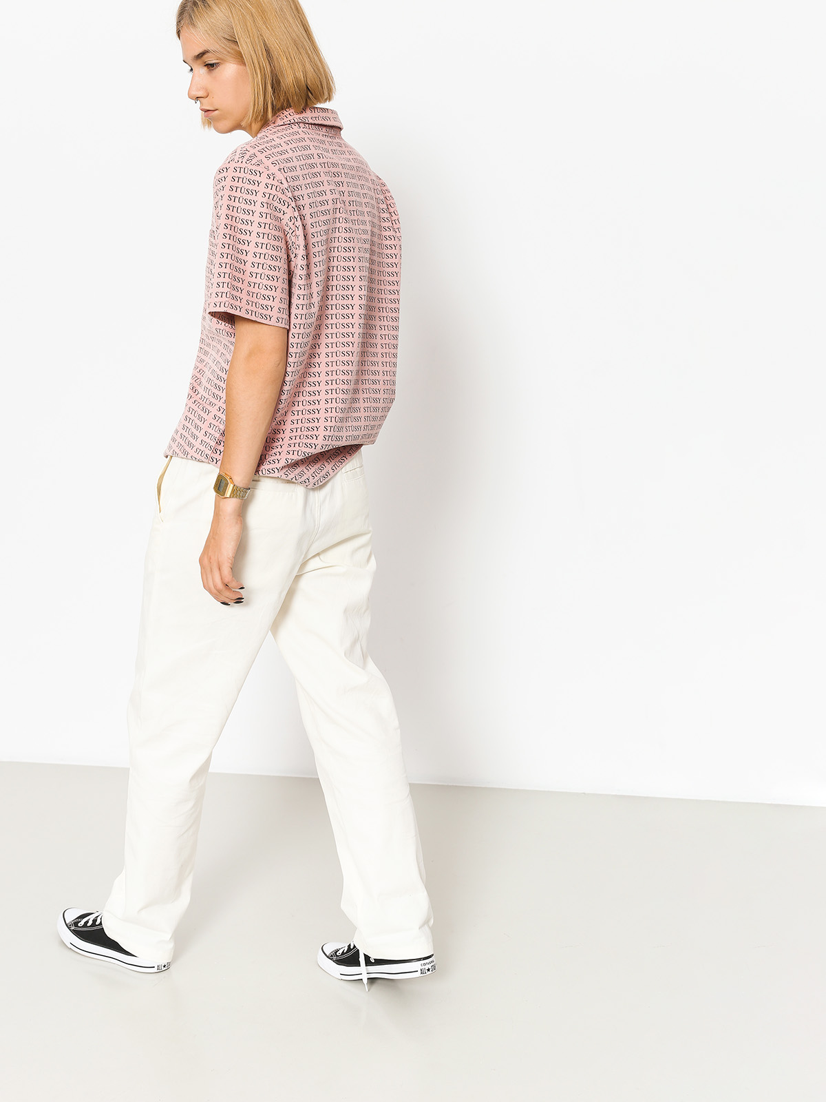 Spodnie Stussy Twill Standard Wmn (off white)