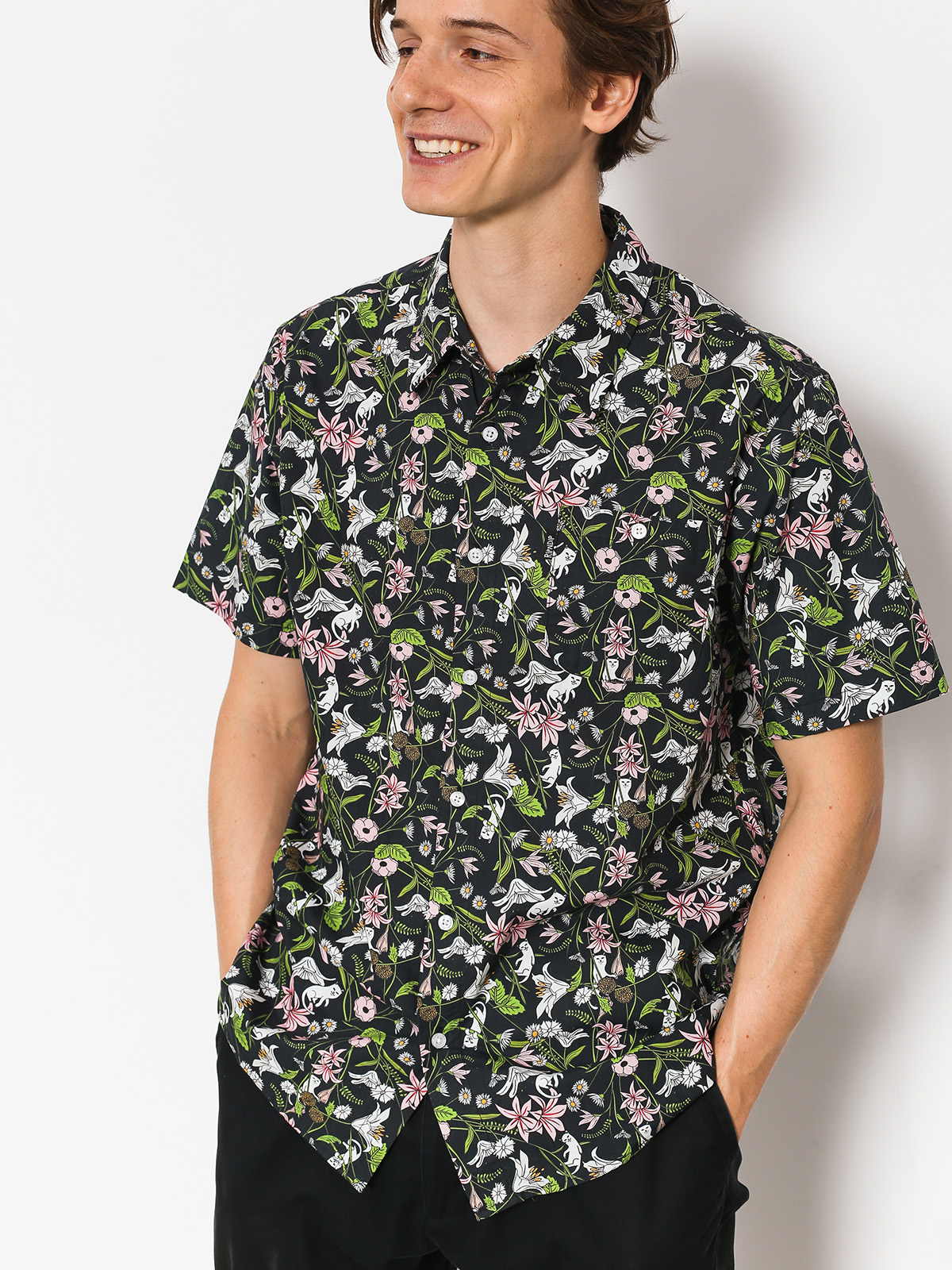 Koszula RipNDip Nerm Flower Button Up (black)