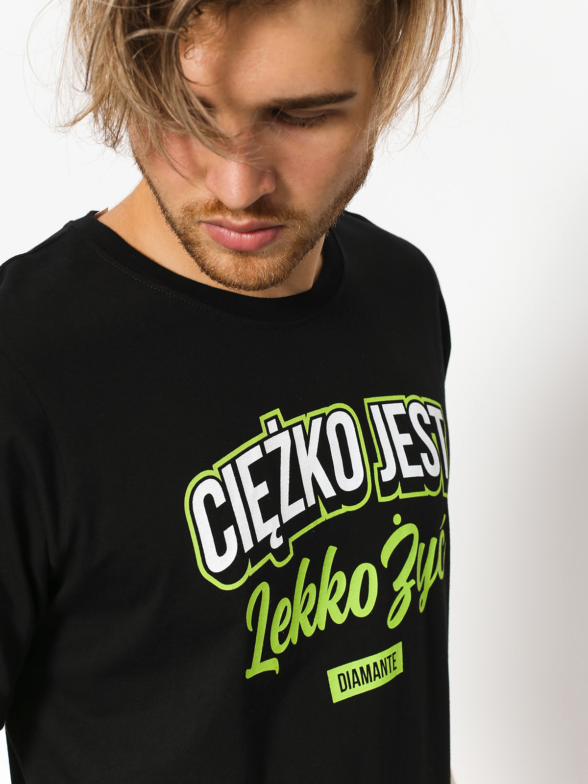 T-shirt Diamante Wear Ciężko Jest Lekko Żyć (black/white/green)
