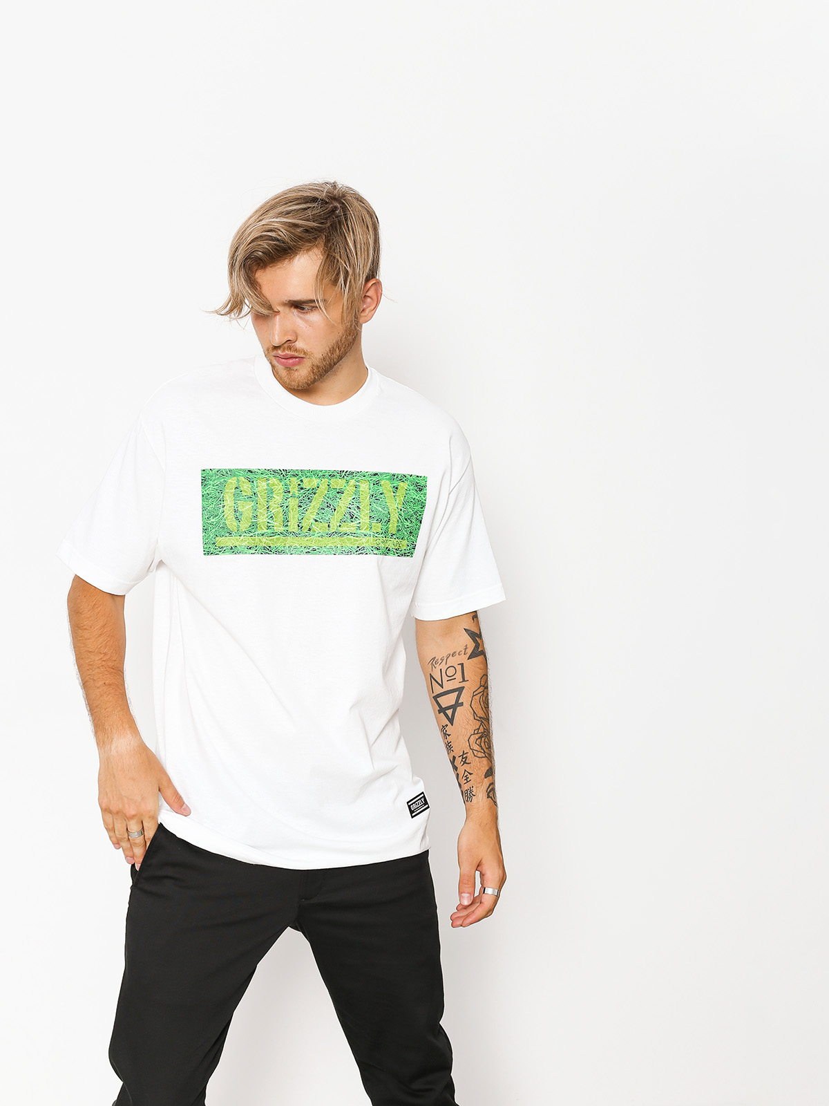 T-shirt Grizzly Griptape Fresh Cut Box Logo (white)