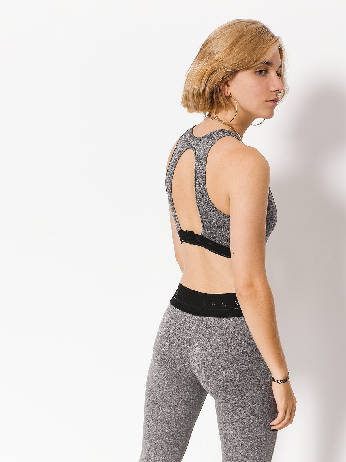 Stanik sportowy Roxy Stay Motivated Wmn (charcoal heather)
