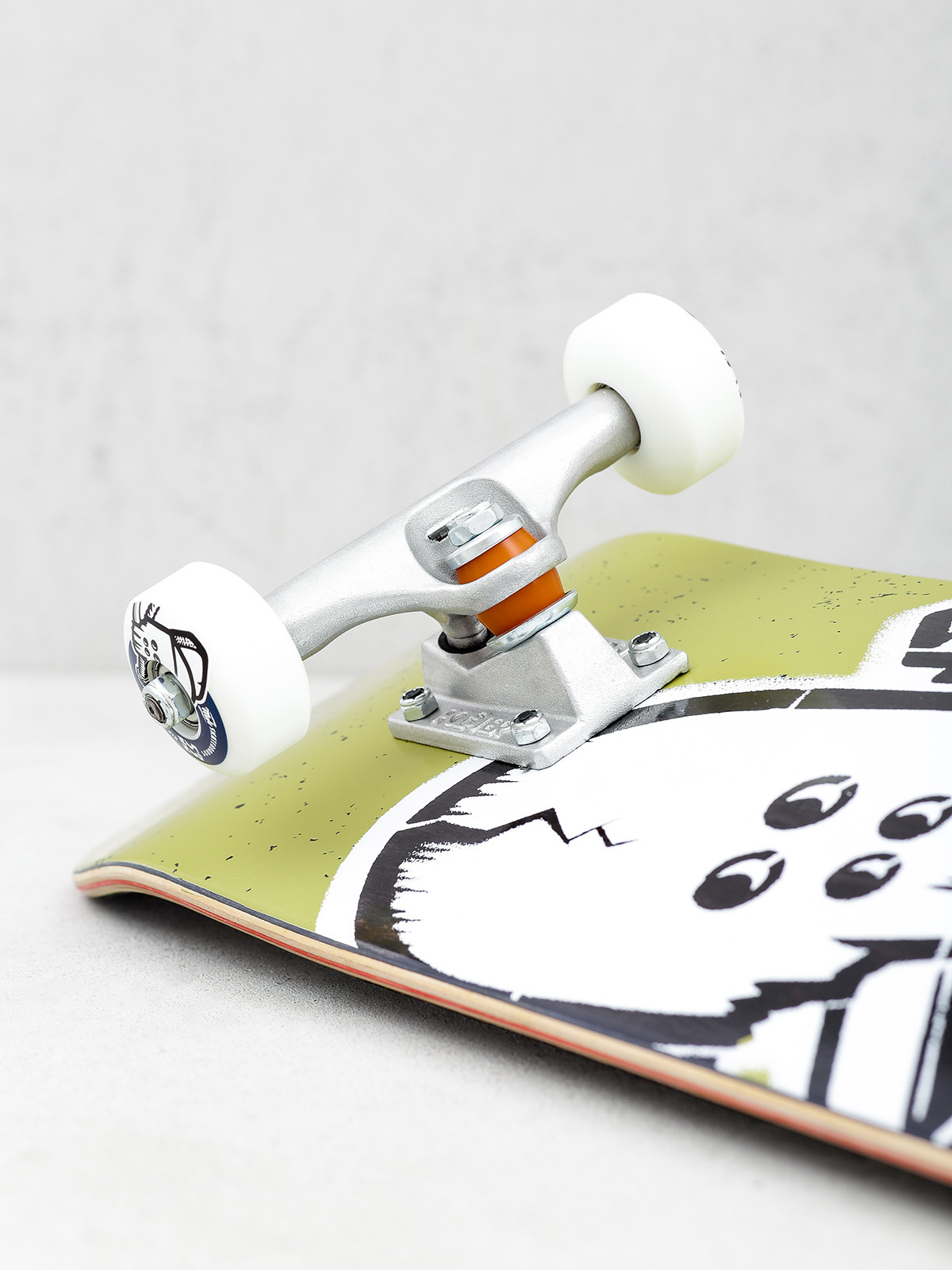 Deskorolka Mob Skateboards Skull Stencil (olive green)