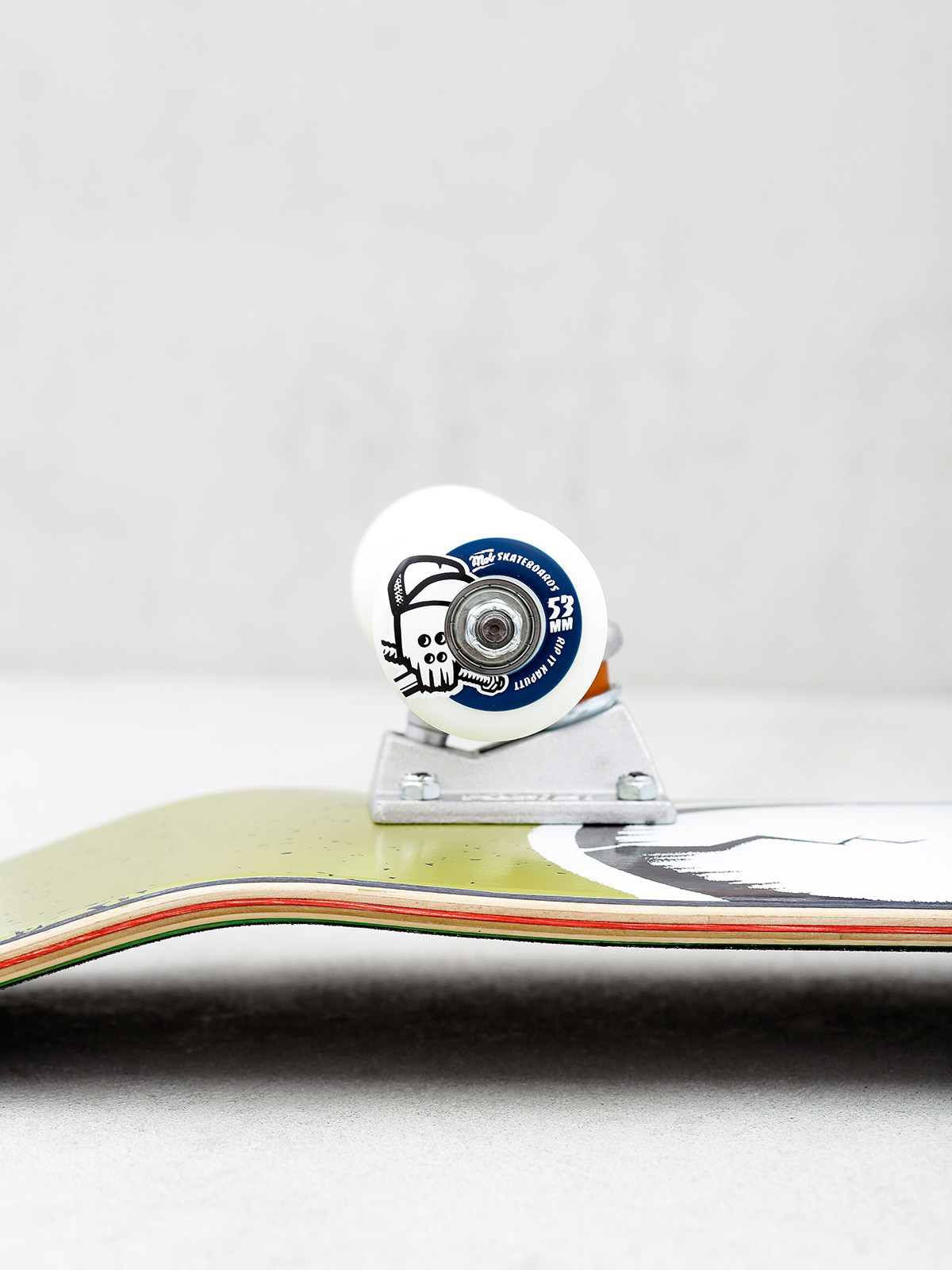 Deskorolka Mob Skateboards Skull Stencil (olive green)