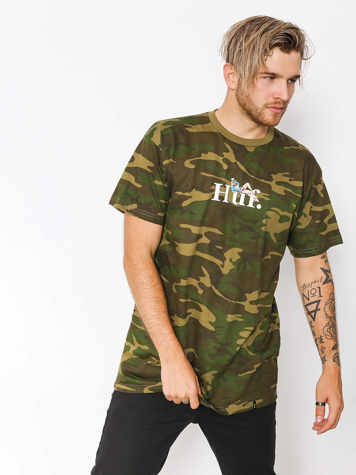 T-shirt HUF Miss America (woodland camo)