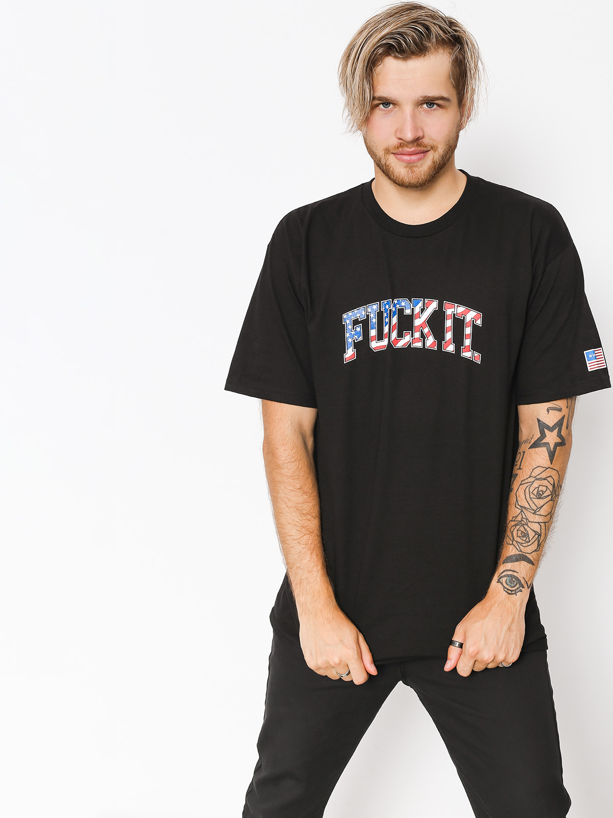 T-shirt HUF Fuck It Flag (black)