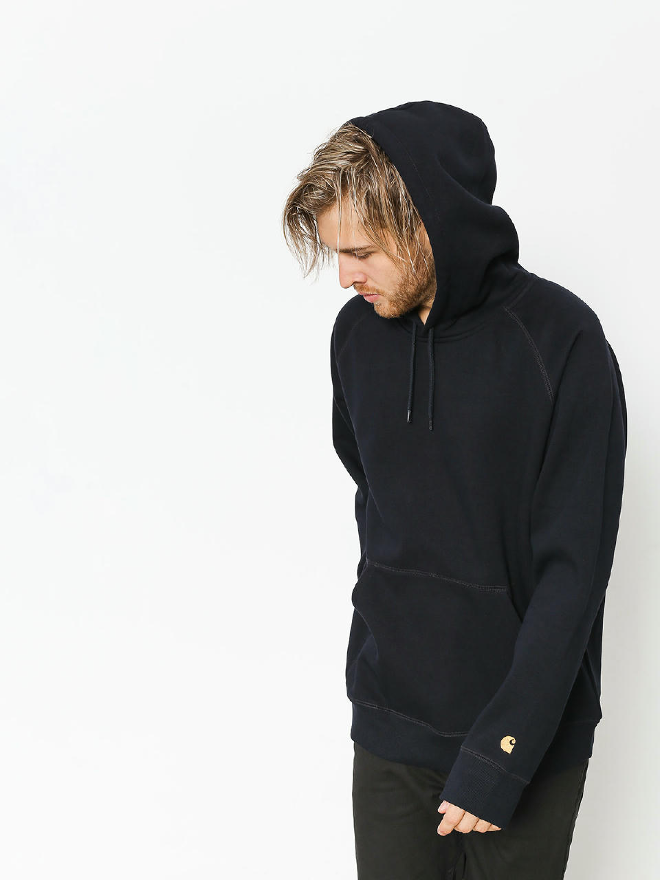 Bluza z kapturem Carhartt WIP Chase HD (dark navy/gold)